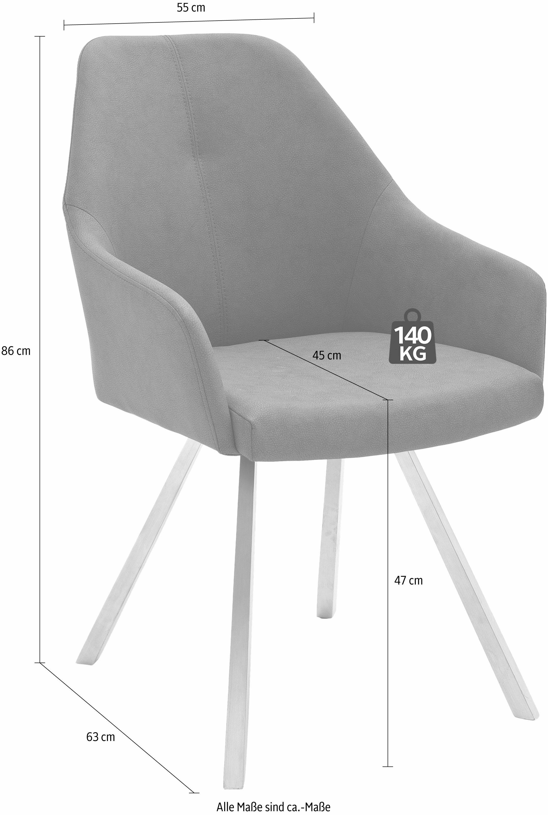 MCA furniture Stoel met 4 poten Madita A-hoekig Stoel belastbaar tot 140 Kg (2 stuks)