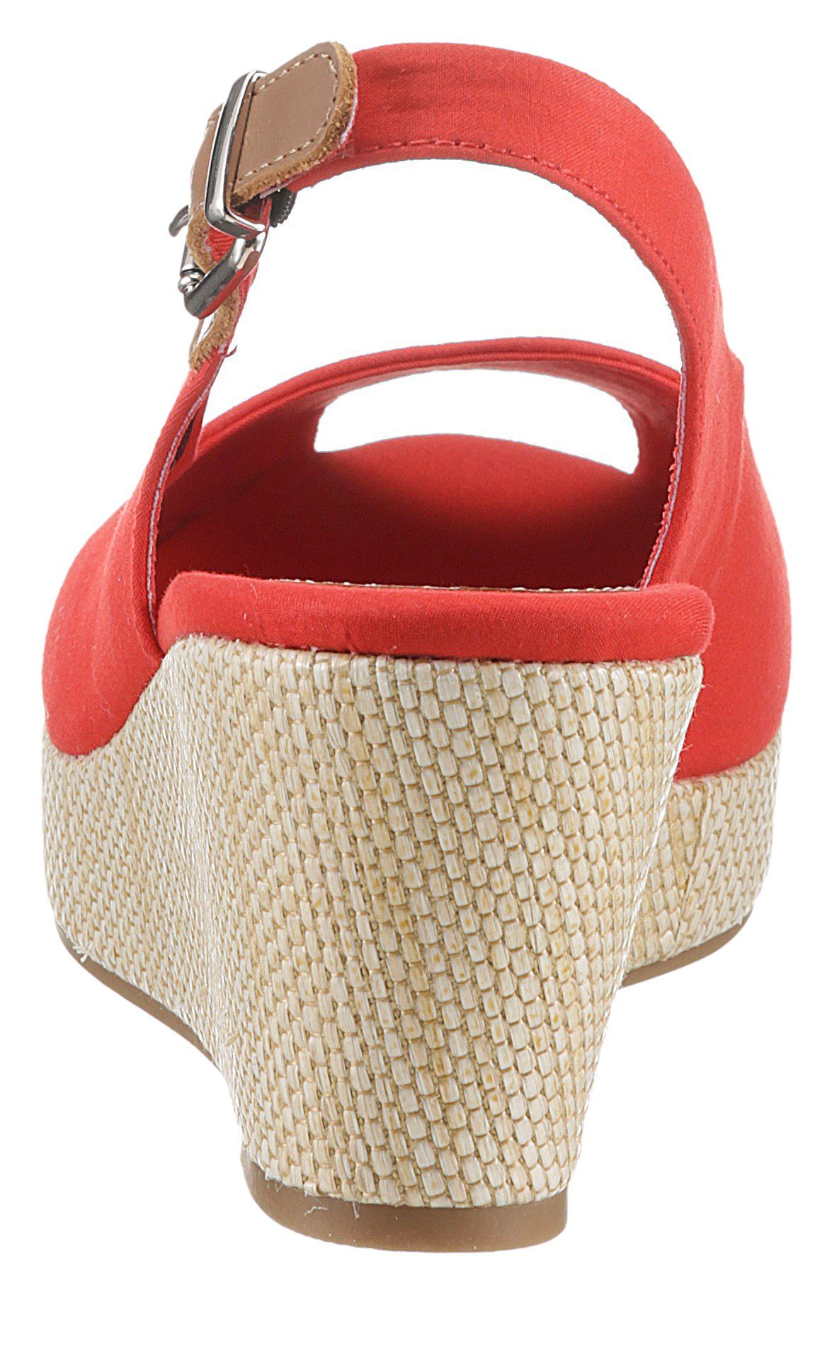 Tommy Hilfiger Sandaaltjes ICONIC ELBA SLING BACK WEDGE zomerschoen, sandaal, sleehak, met jute bekleding