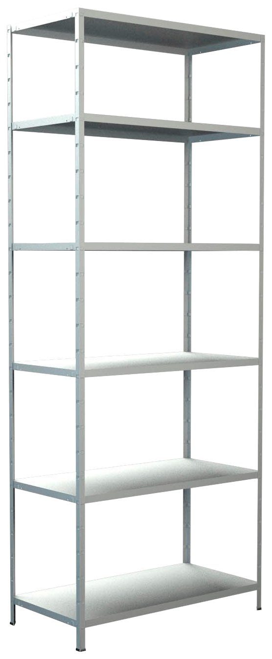 SCHULTE Regalwelt Stellingkast Montagesysteem basiskast Metaal wit, 2500x1000x500 mm, 6 planken rekken wit