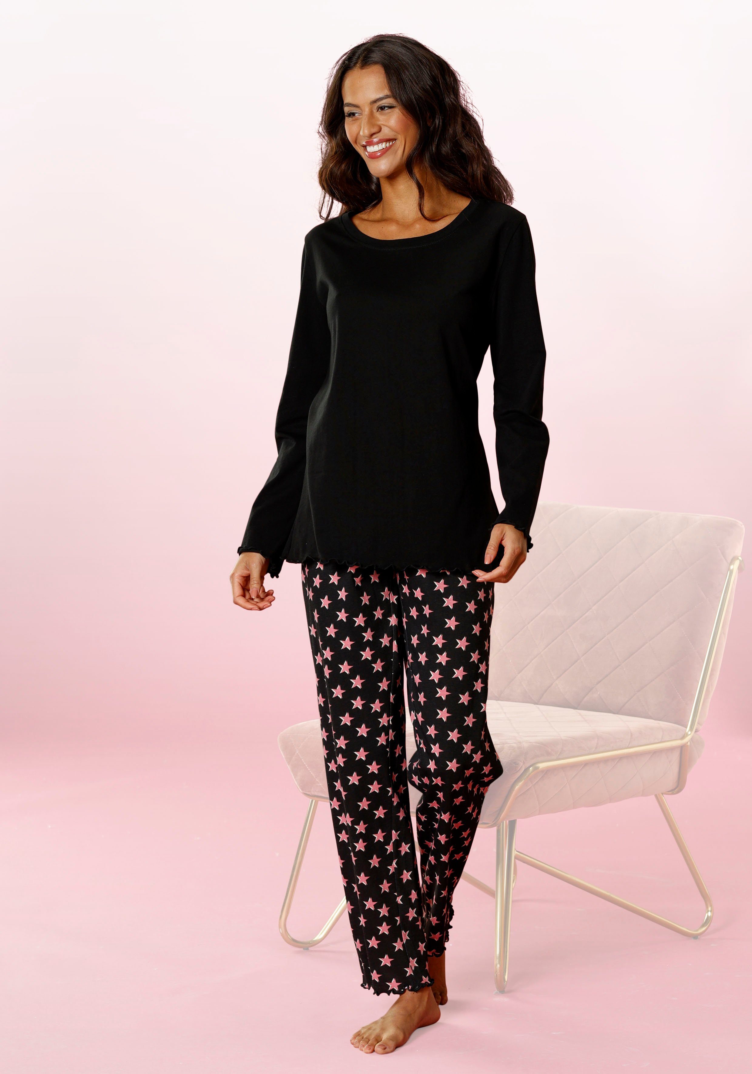 Vivance Dreams Pyjama met sterretjesprint (2-delig, 1 stuk)