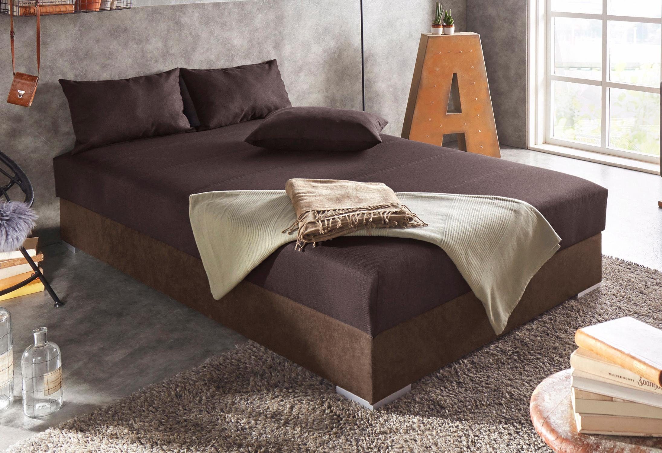 hapo Bed met bedkist bruin, slaapbanken, 120 cm x 200 cm, H2