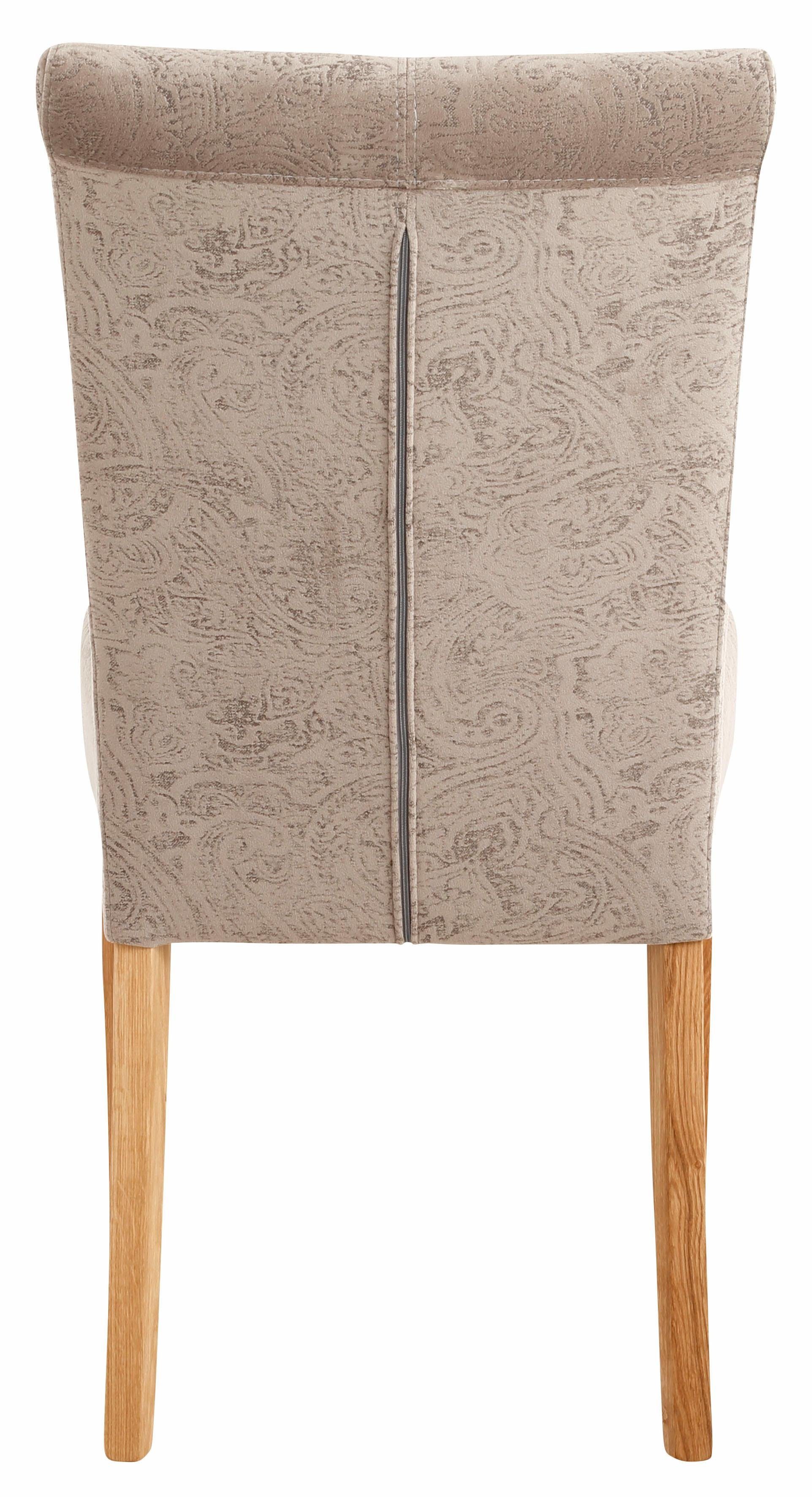 Home affaire Eetkamerstoel Queen Polsterstoel BESTSELLER verschillende type bekleding, massief houten onderstel (set)