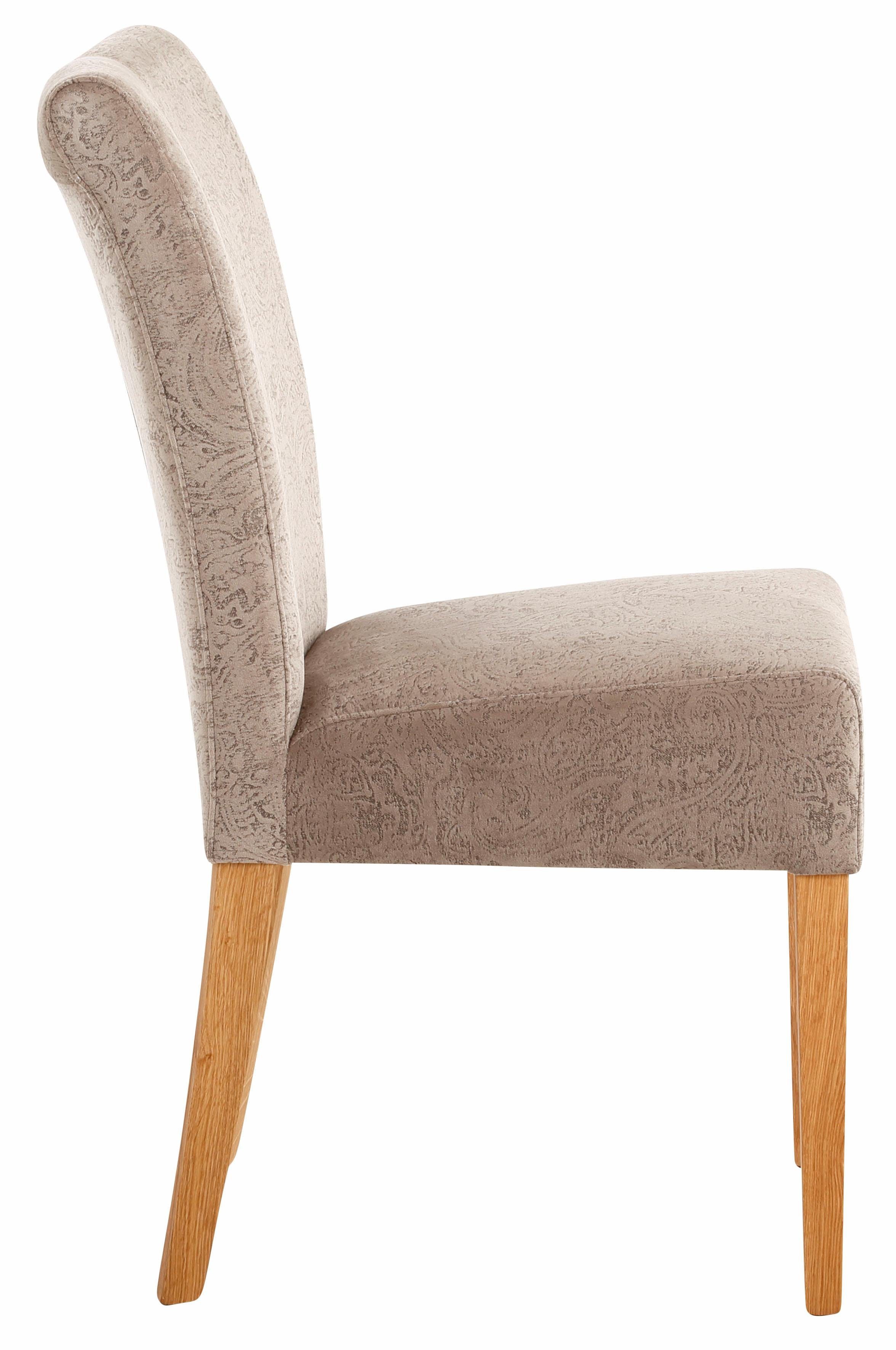 Home affaire Eetkamerstoel Queen Polsterstoel BESTSELLER verschillende type bekleding, massief houten onderstel (set)