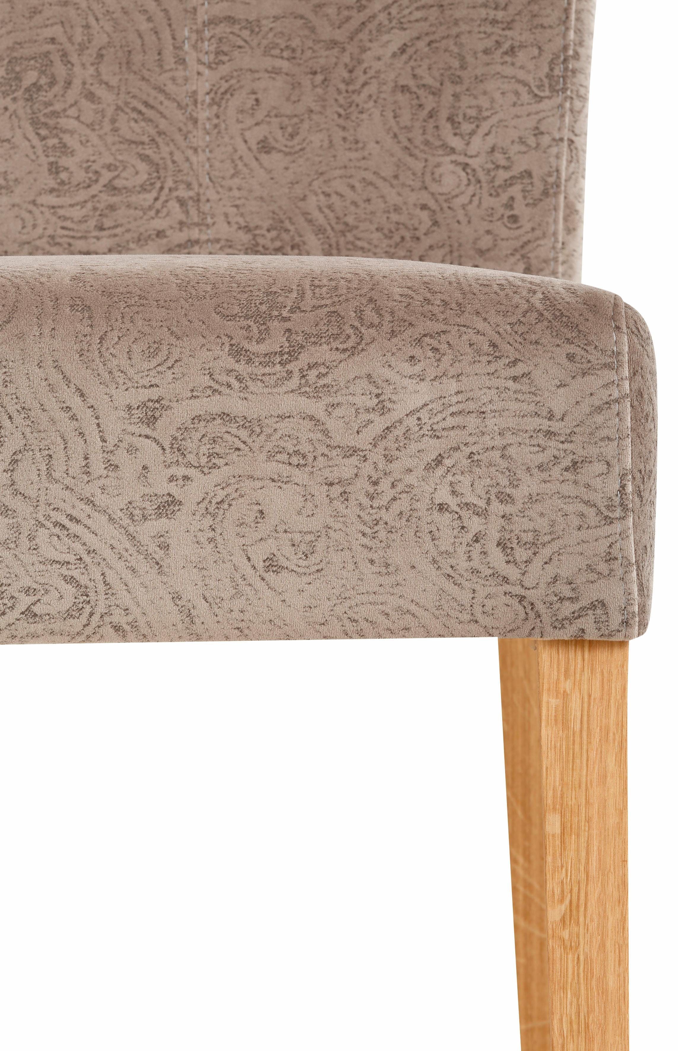 Home affaire Eetkamerstoel Queen Polsterstoel BESTSELLER verschillende type bekleding, massief houten onderstel (set)