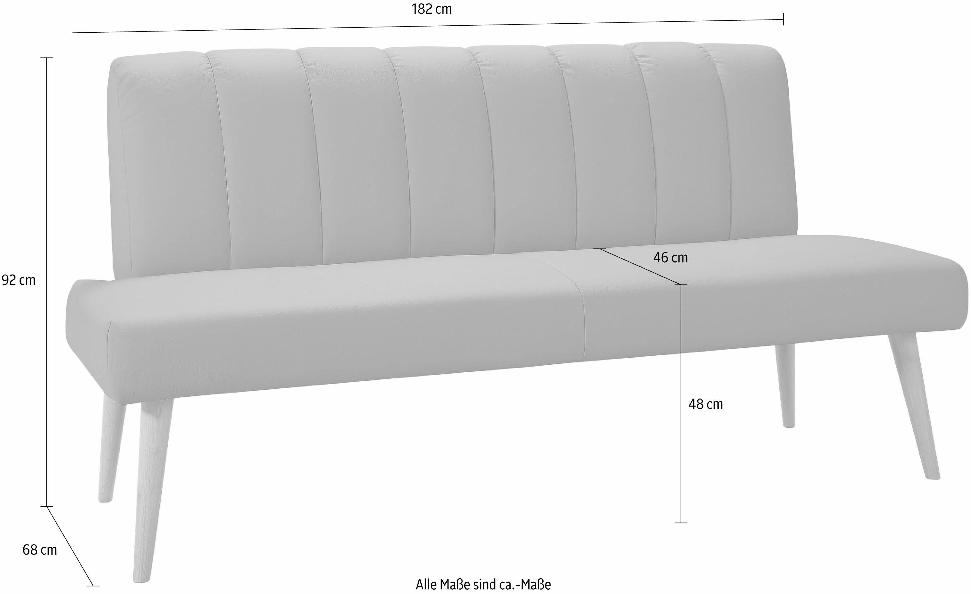 exxpo - sofa fashion Zitbank Costa, moderne rugstikking, comfortabel en elegant, hoge houten voet