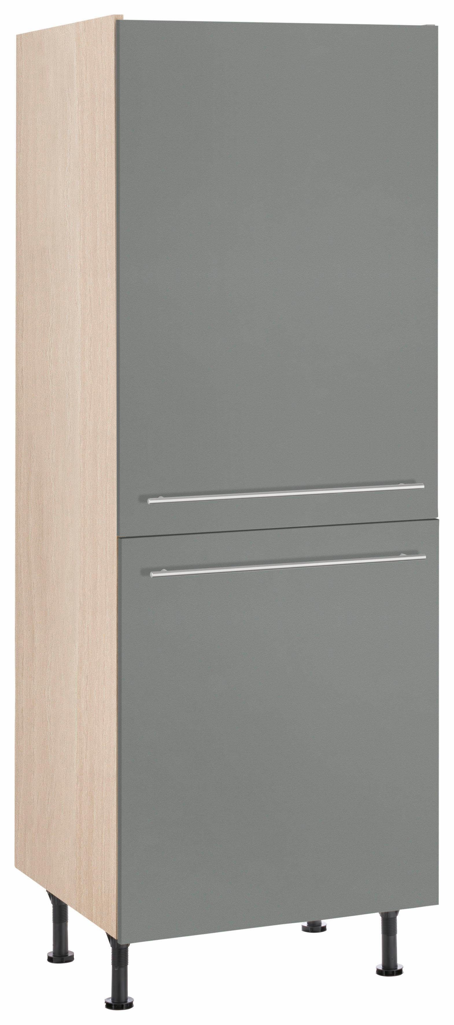 OPTIFIT Hoge kast Bern 60 cm breed, 176 cm hoog, met in hoogte verstelbare stelpoten hoge kasten grijs