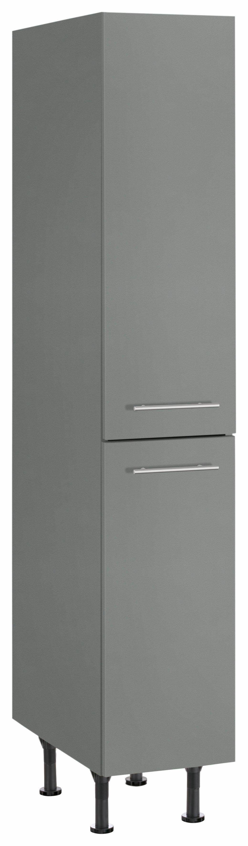 OPTIFIT Apothekerskast Bern 30 cm breed, 176 cm hoog, in hoogte verstelbare stelpootjes, metalen grepen opbergkasten grijs