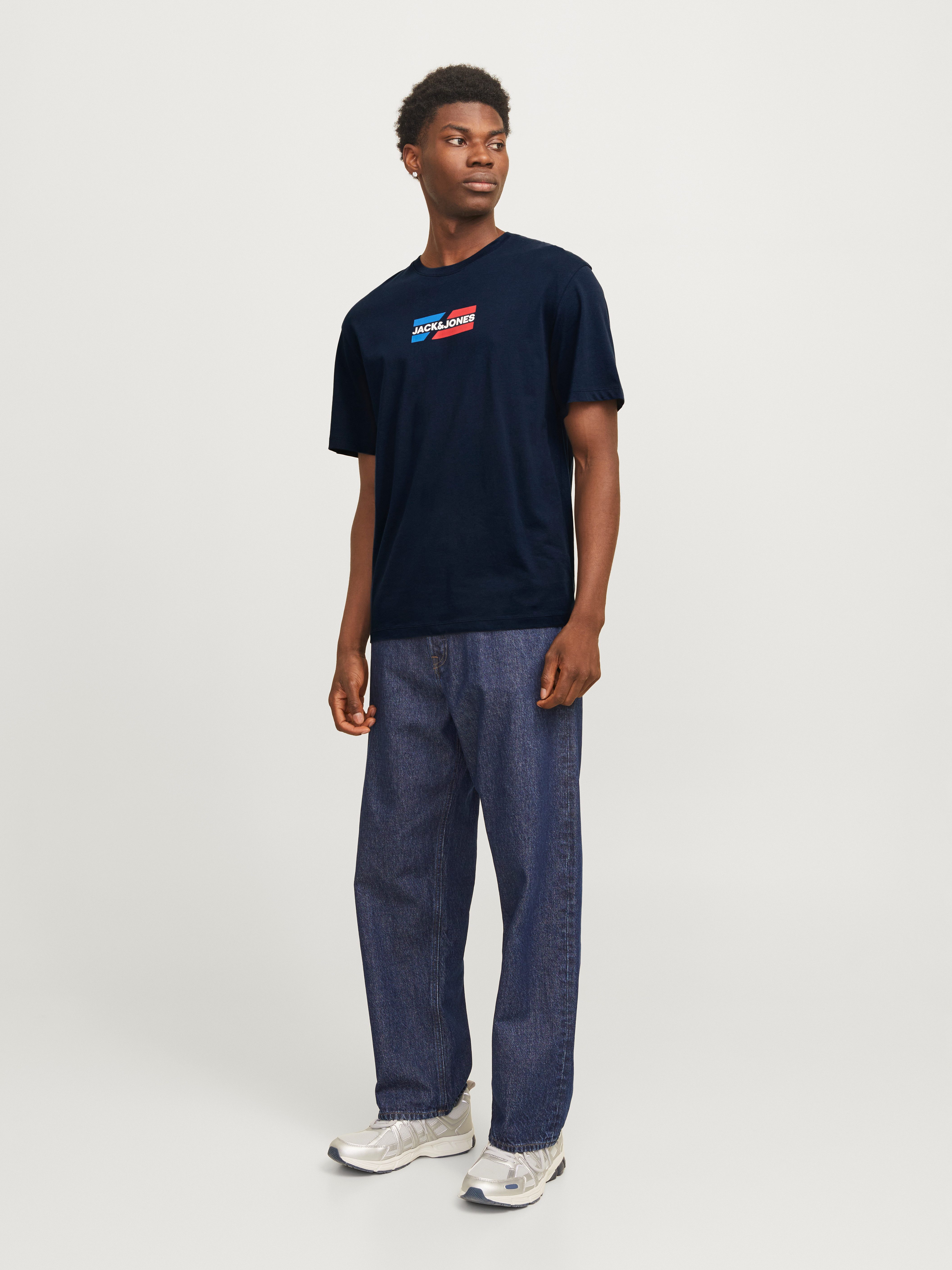 Jack & Jones Shirt met ronde hals JJECORP GRAPHIC TEE SS O-NECK NOOS
