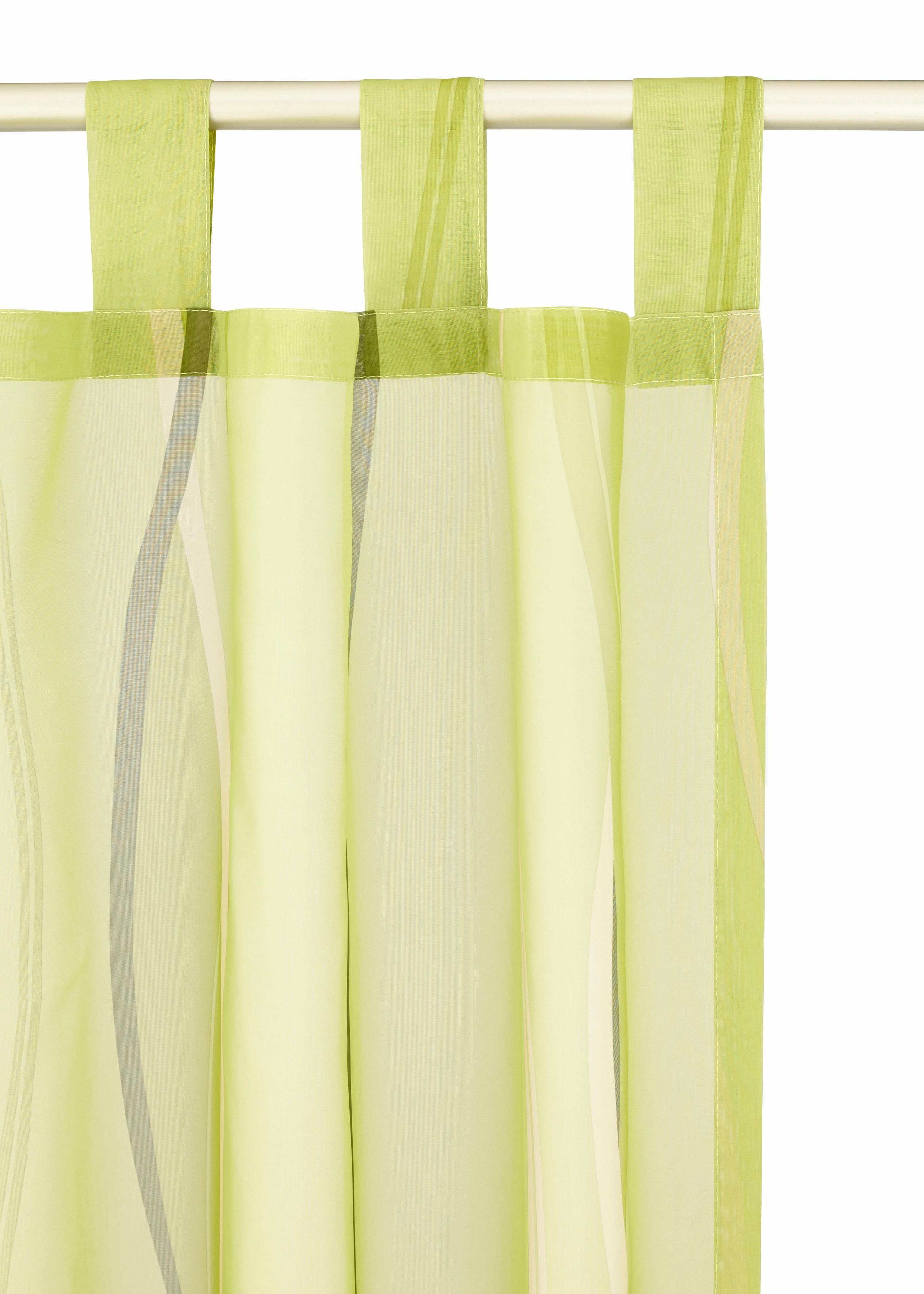 my home Gordijn Dimona set van 2, voile, polyester, golven (2 stuks)