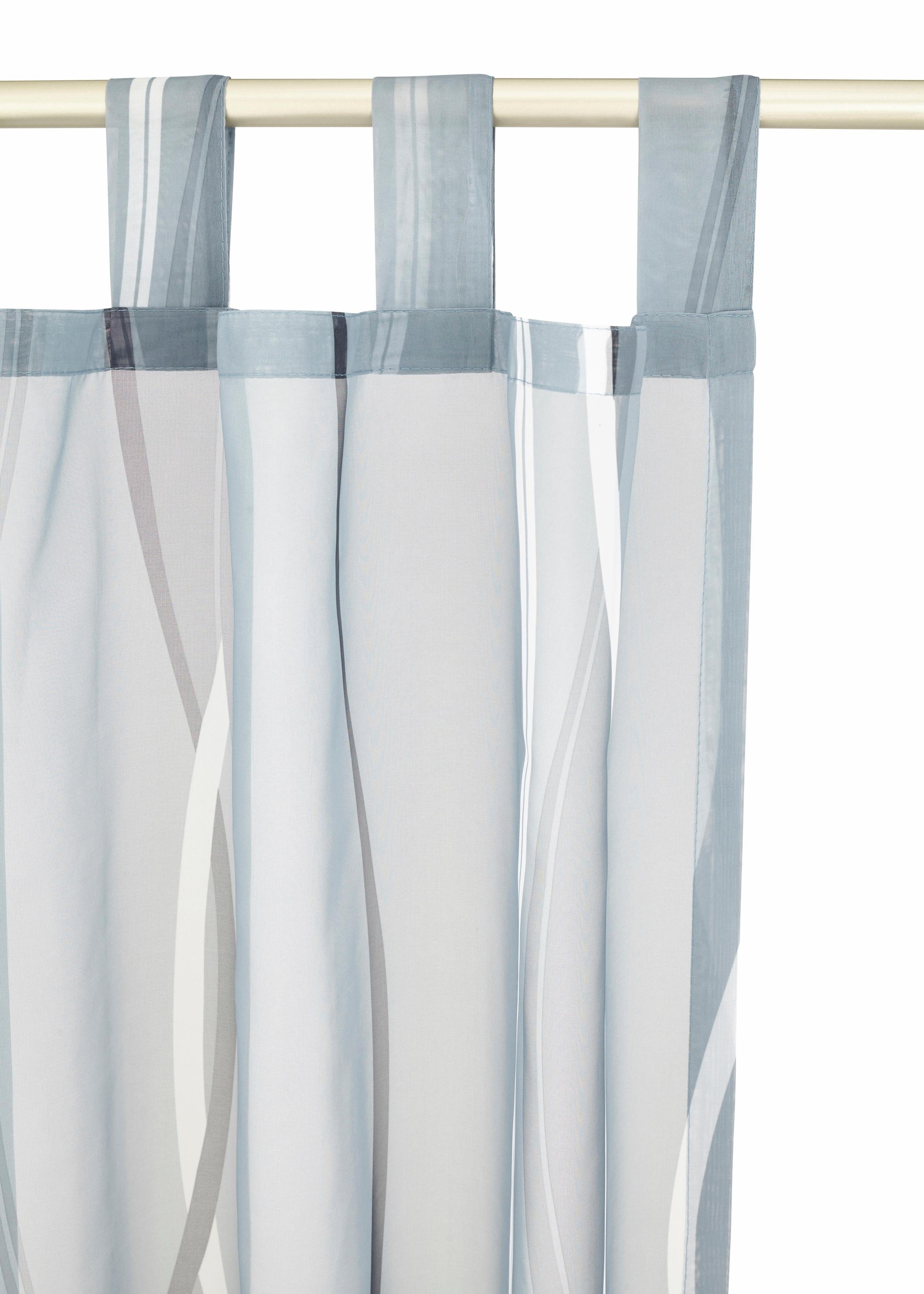 my home Gordijn Dimona set van 2, voile, polyester, golven (2 stuks)