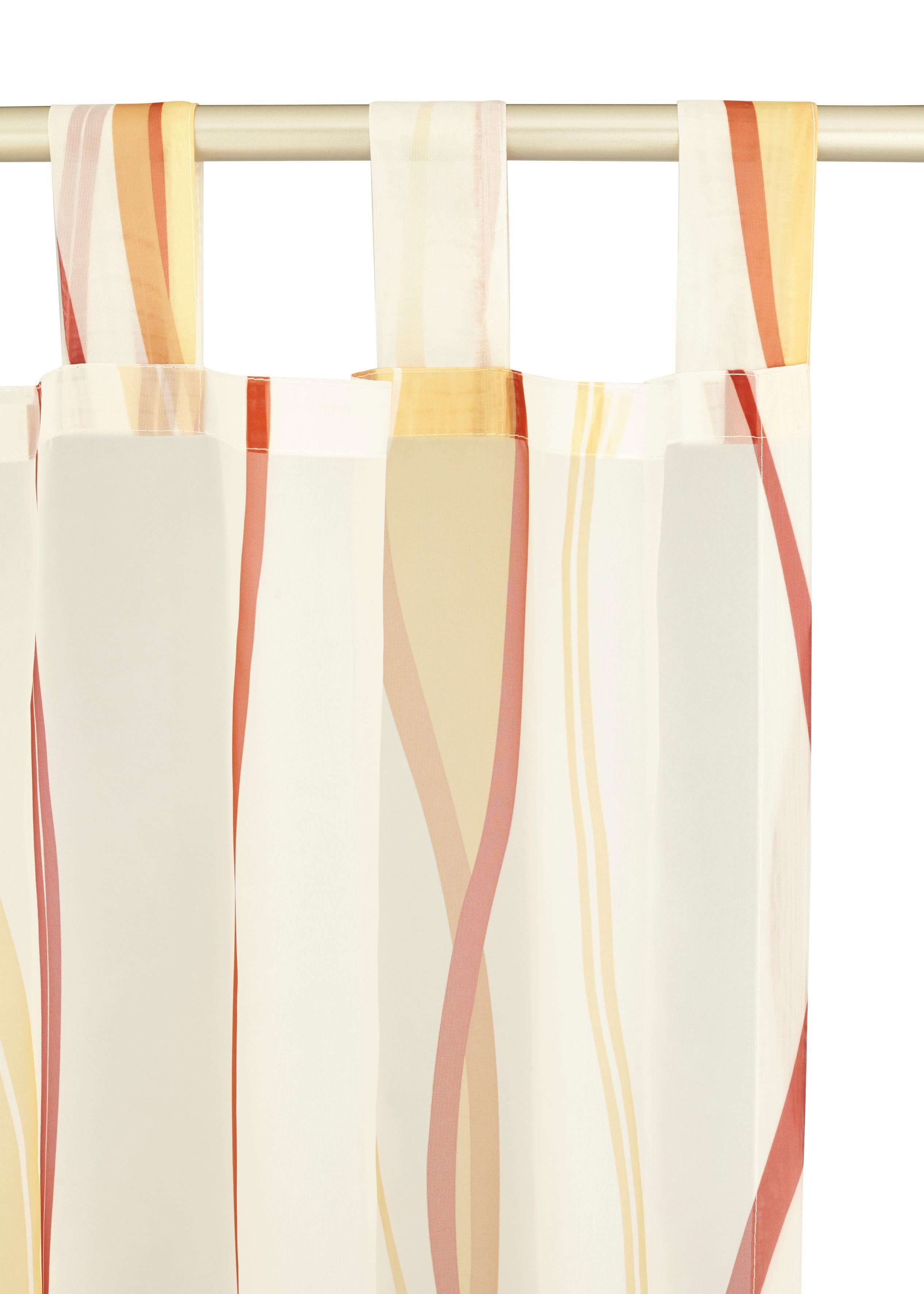 my home Gordijn Dimona set van 2, voile, polyester, golven (2 stuks)