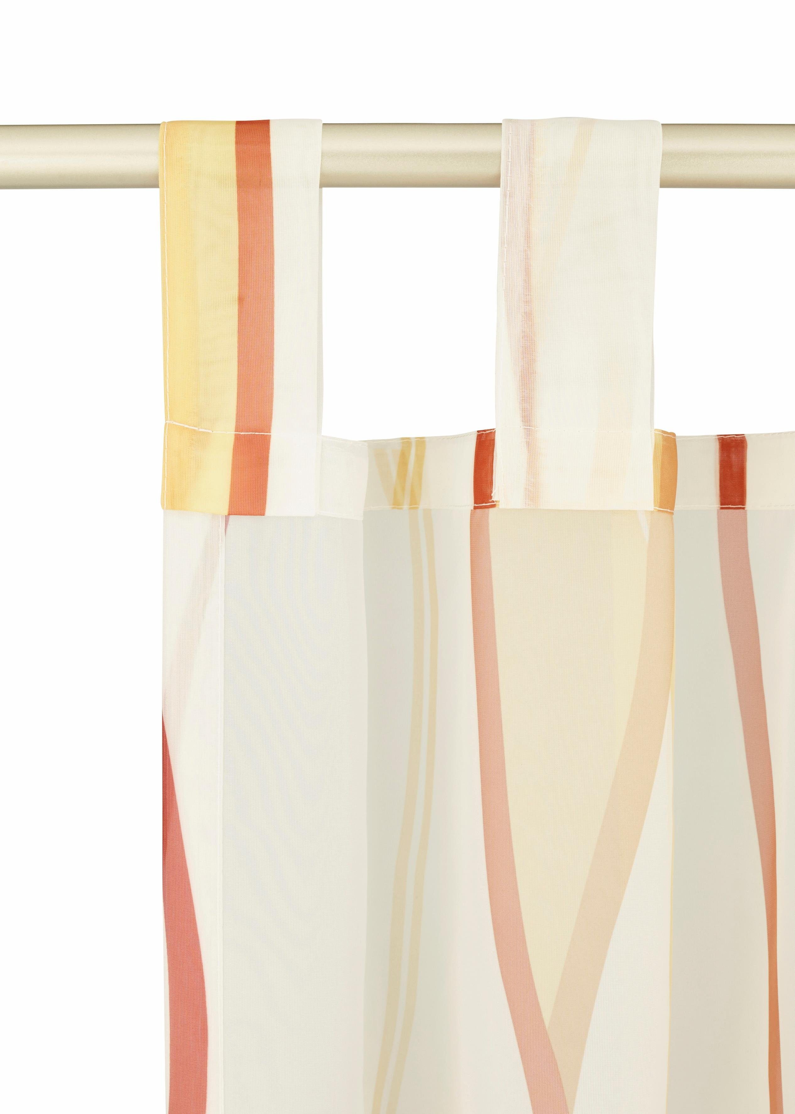 my home Gordijn Dimona set van 2, voile, polyester, golven (2 stuks)