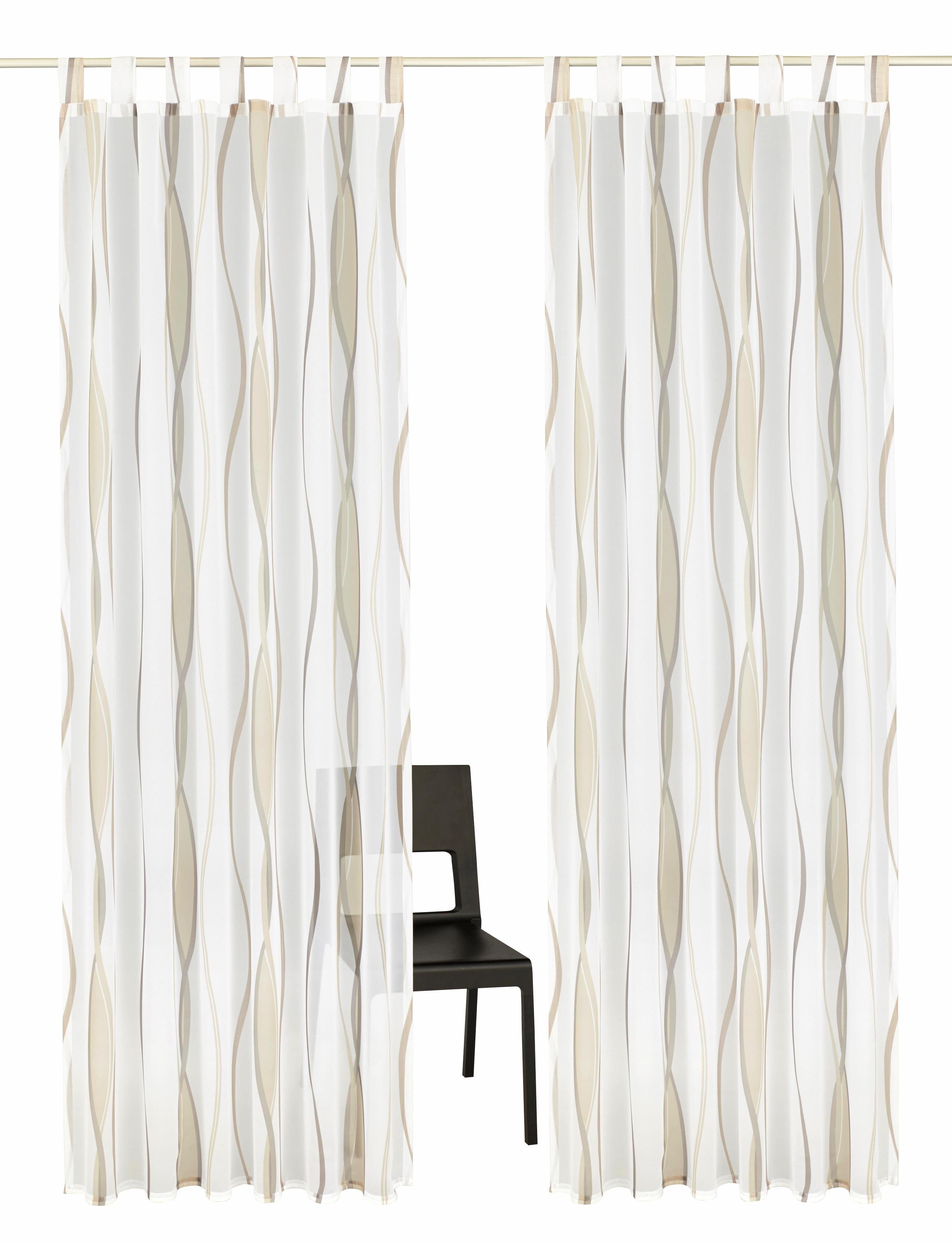my home Gordijn Dimona set van 2, voile, polyester, golven (2 stuks)