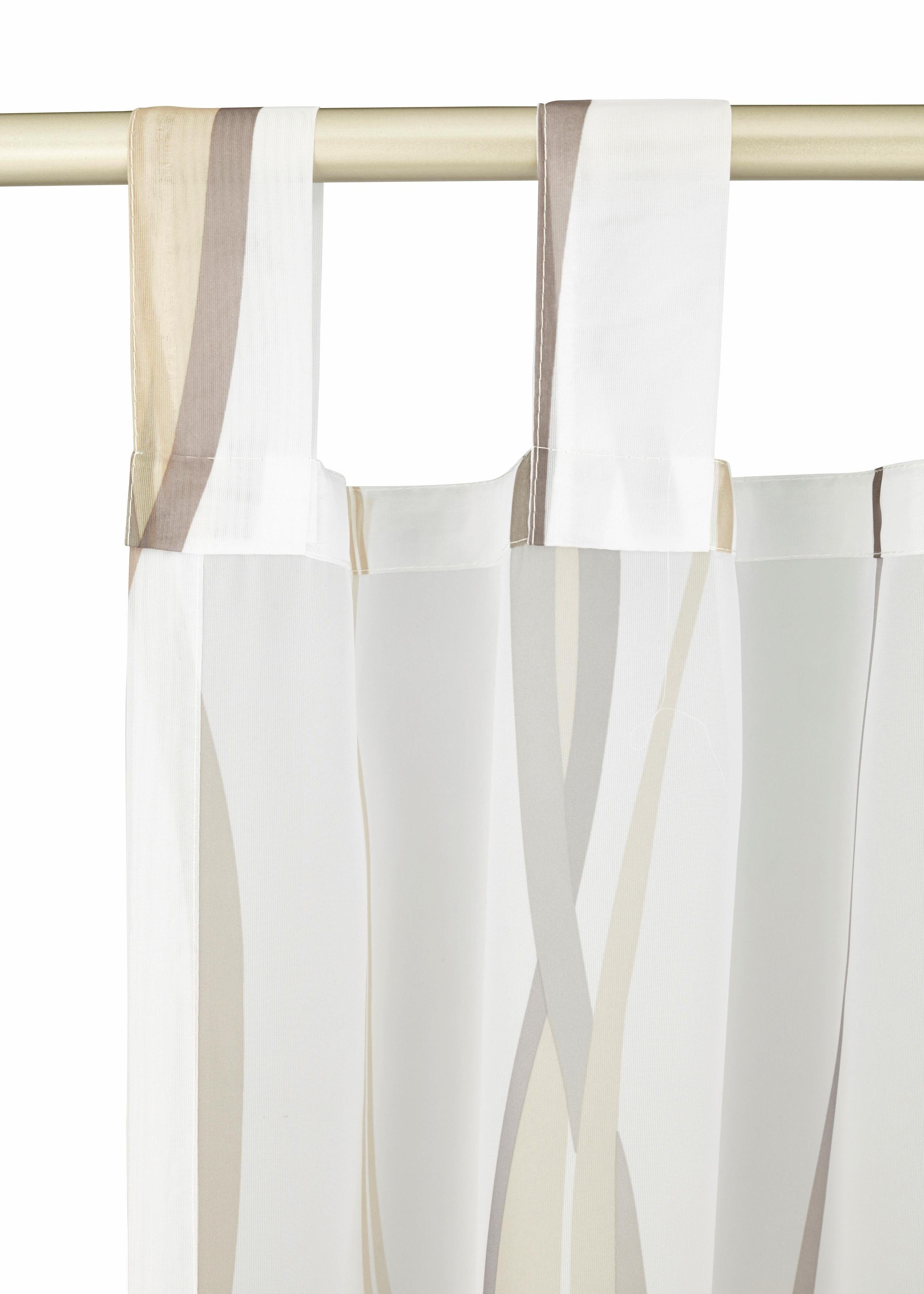 my home Gordijn Dimona set van 2, voile, polyester, golven (2 stuks)