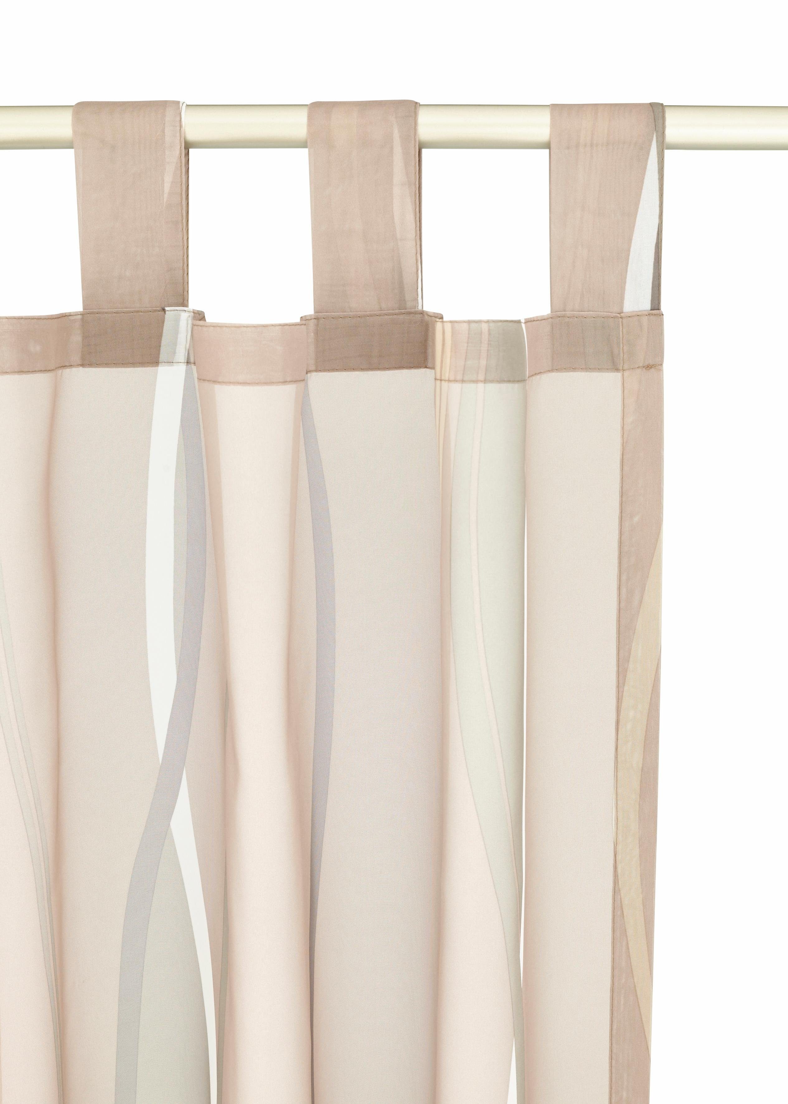 my home Gordijn Dimona set van 2, voile, polyester, golven (2 stuks)