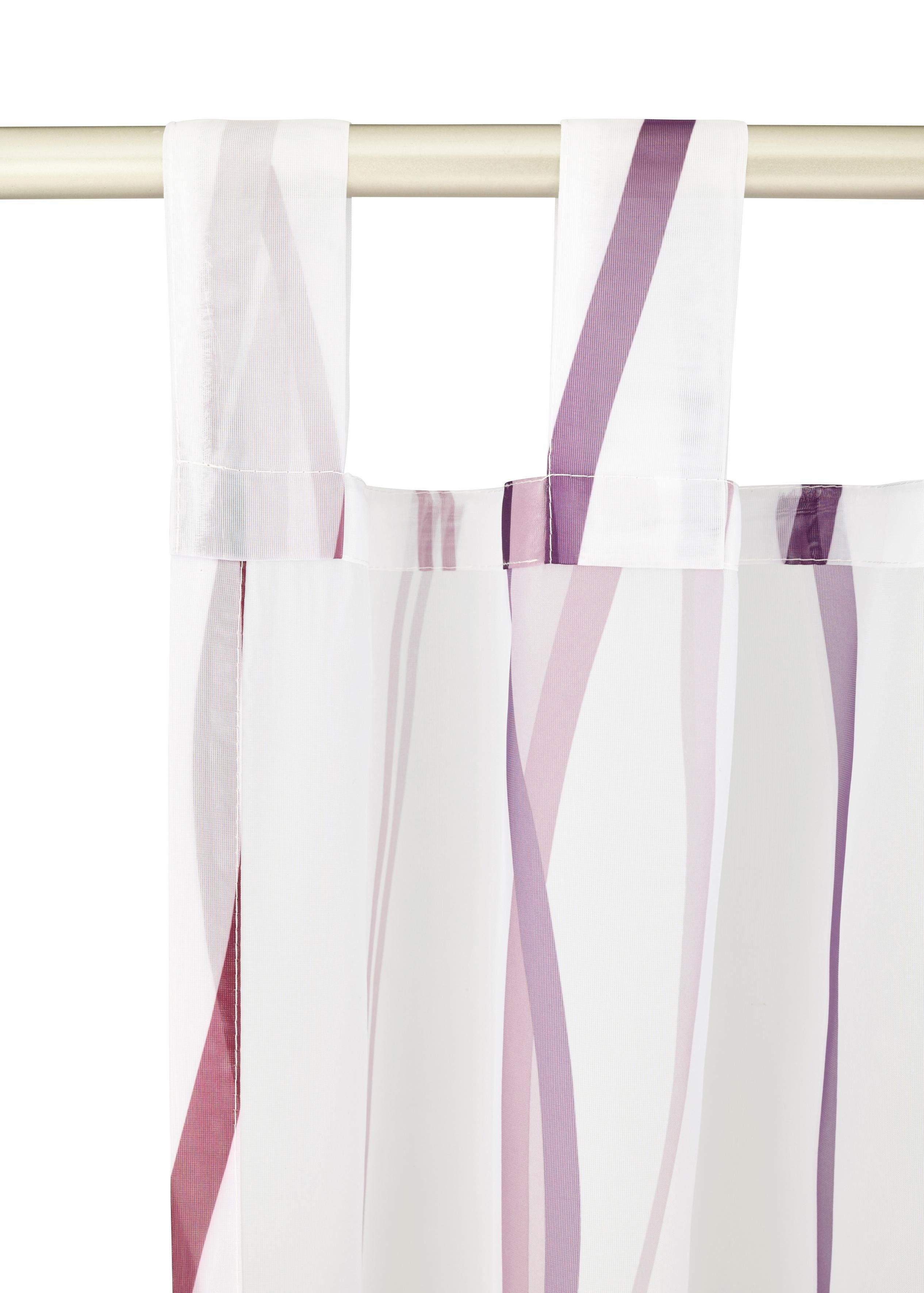 my home Gordijn Dimona set van 2, voile, polyester, golven (2 stuks)