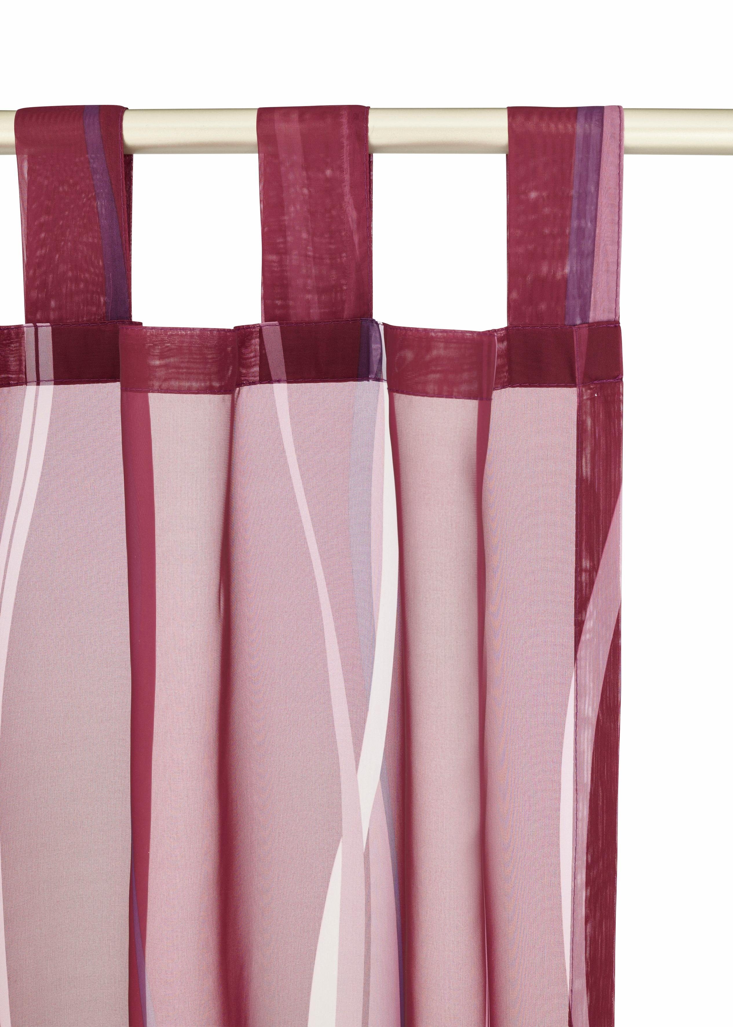 my home Gordijn Dimona set van 2, voile, polyester, golven (2 stuks)