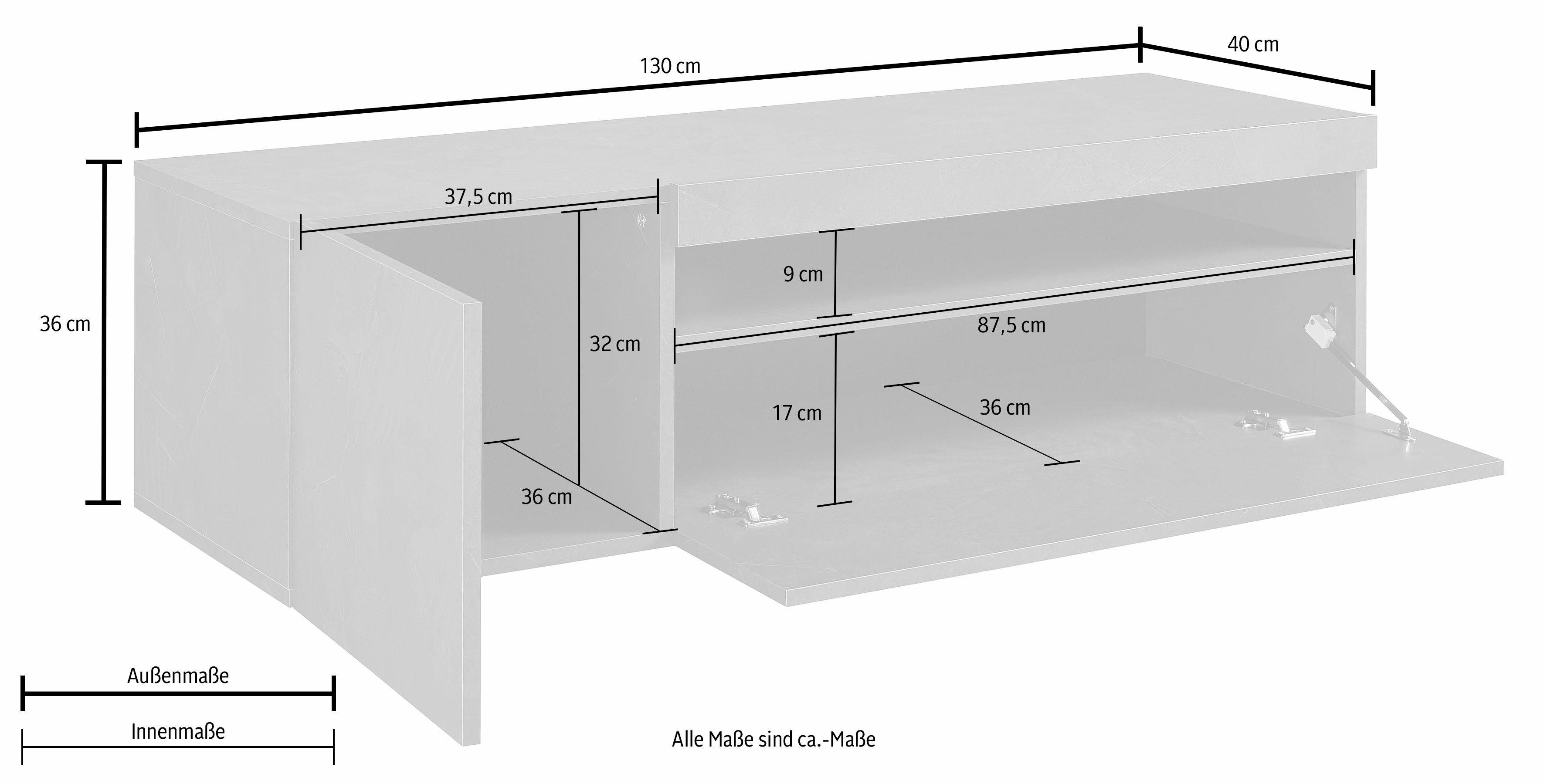 INOSIGN Tv-meubel Breedte 130 cm, zonder verlichting