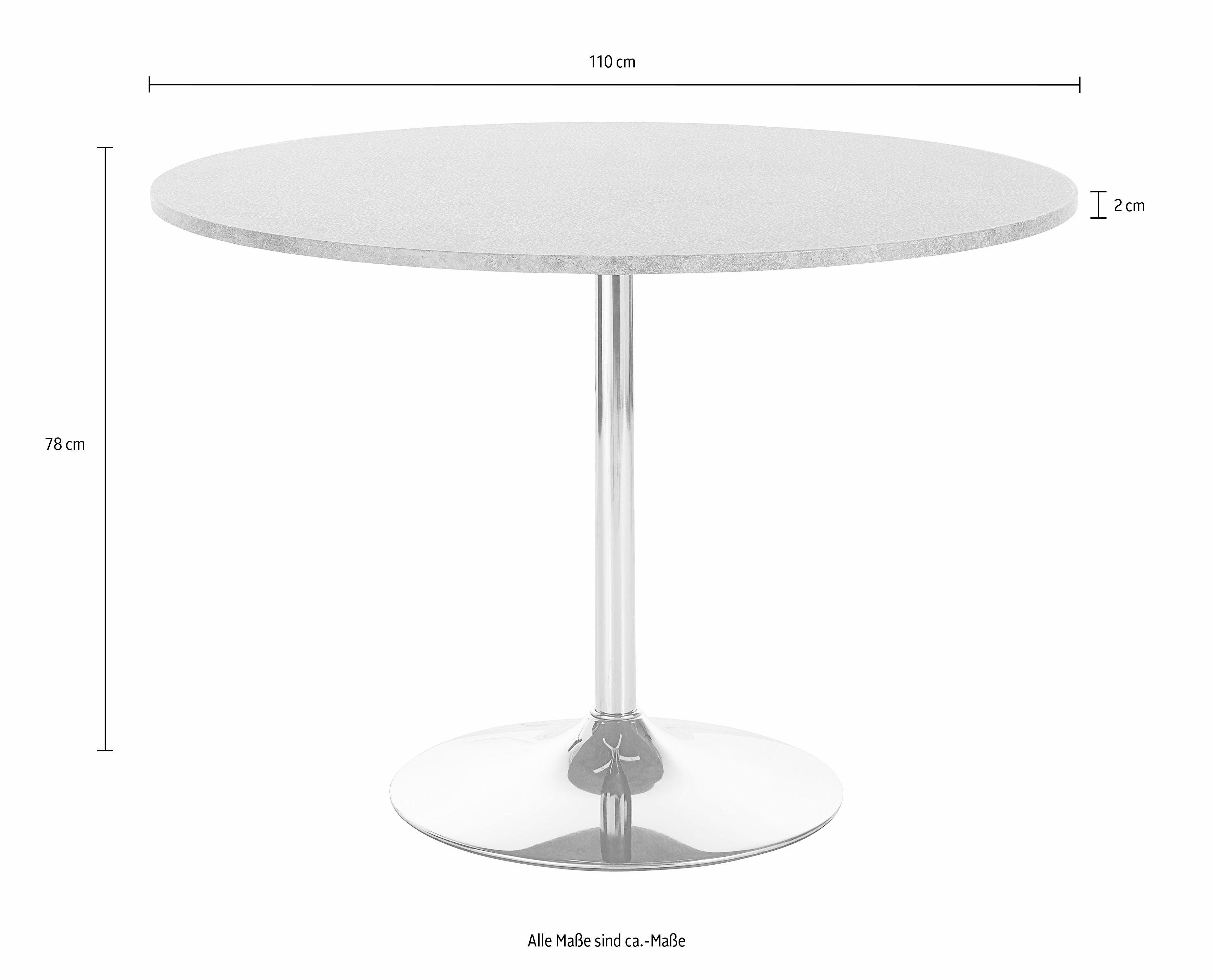 Voorstel Identificeren Dom INOSIGN Eettafel Trompet rond, ø 110 cm, tafelblad hoogglans-wit koop je  bij | OTTO
