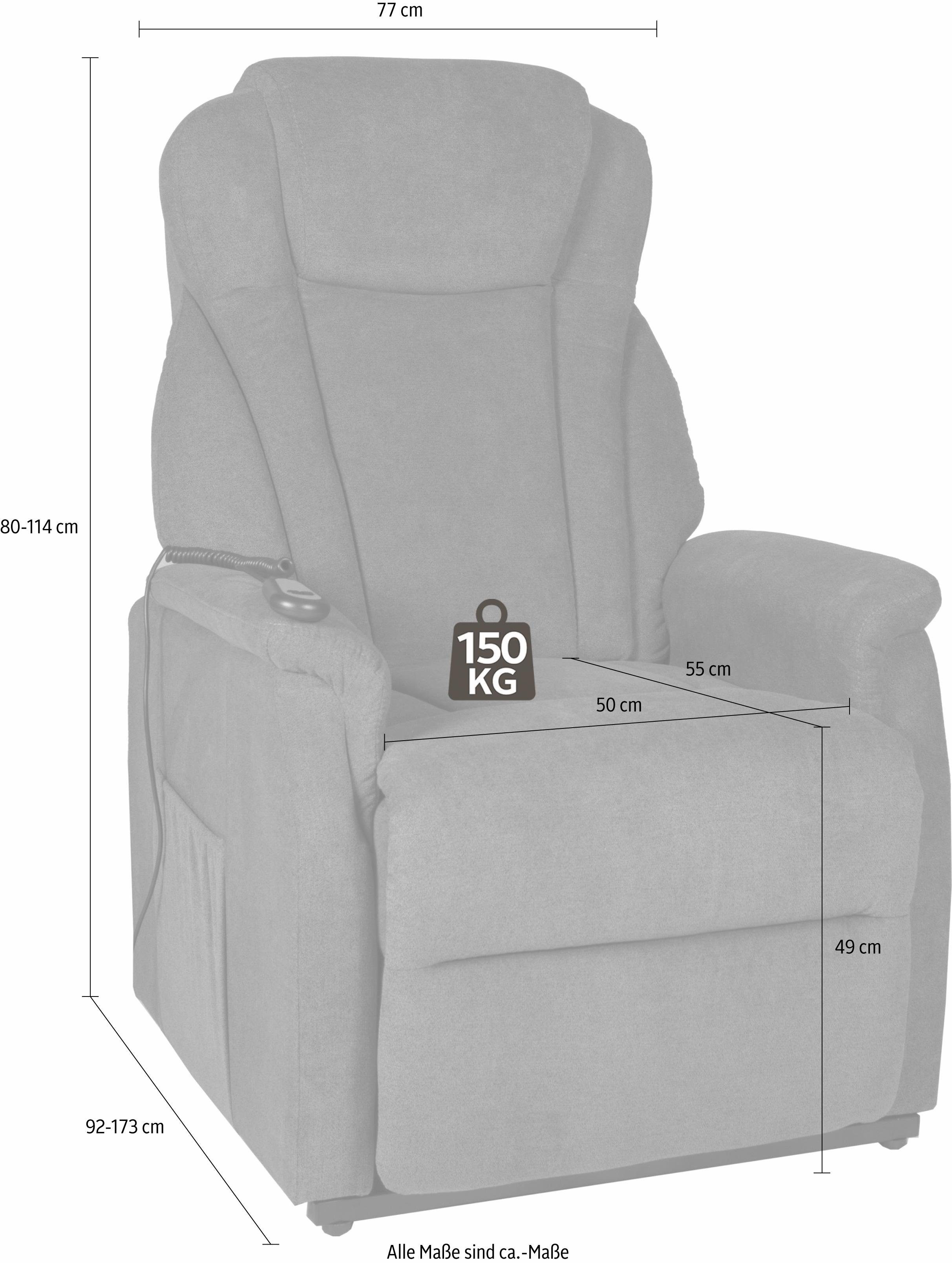 Duo Collection Relaxfauteuil Toronto XXL tot 150 kg draagvermogen, met elektrische opstahulp (set)