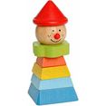 everearth stapelspeelgoed clown met rode hoed fsc-hout uit duurzaam beheerde bossen multicolor