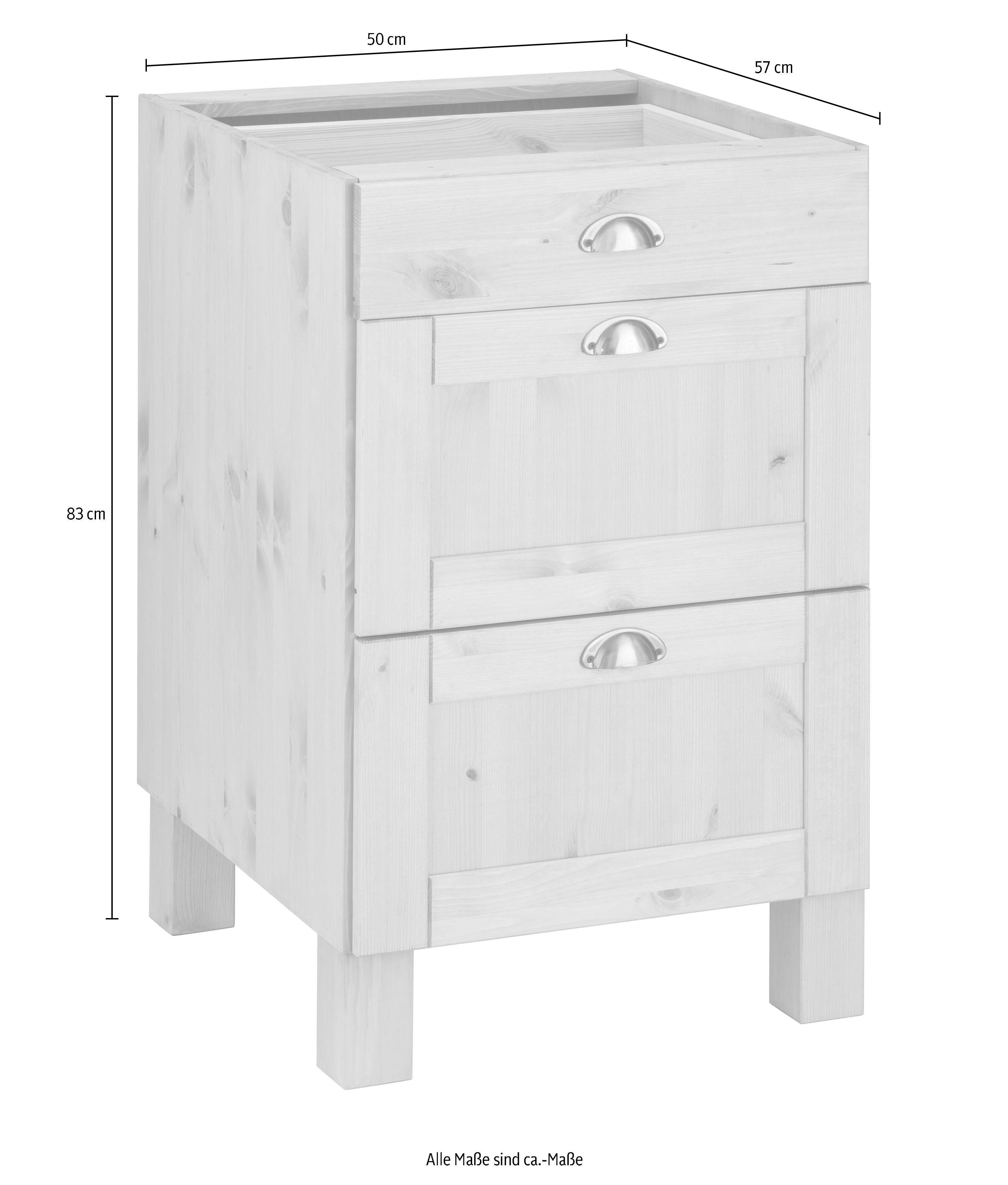 Home affaire Onderkast Oslo 50 cm breed, zonder werkblad, 3 laden