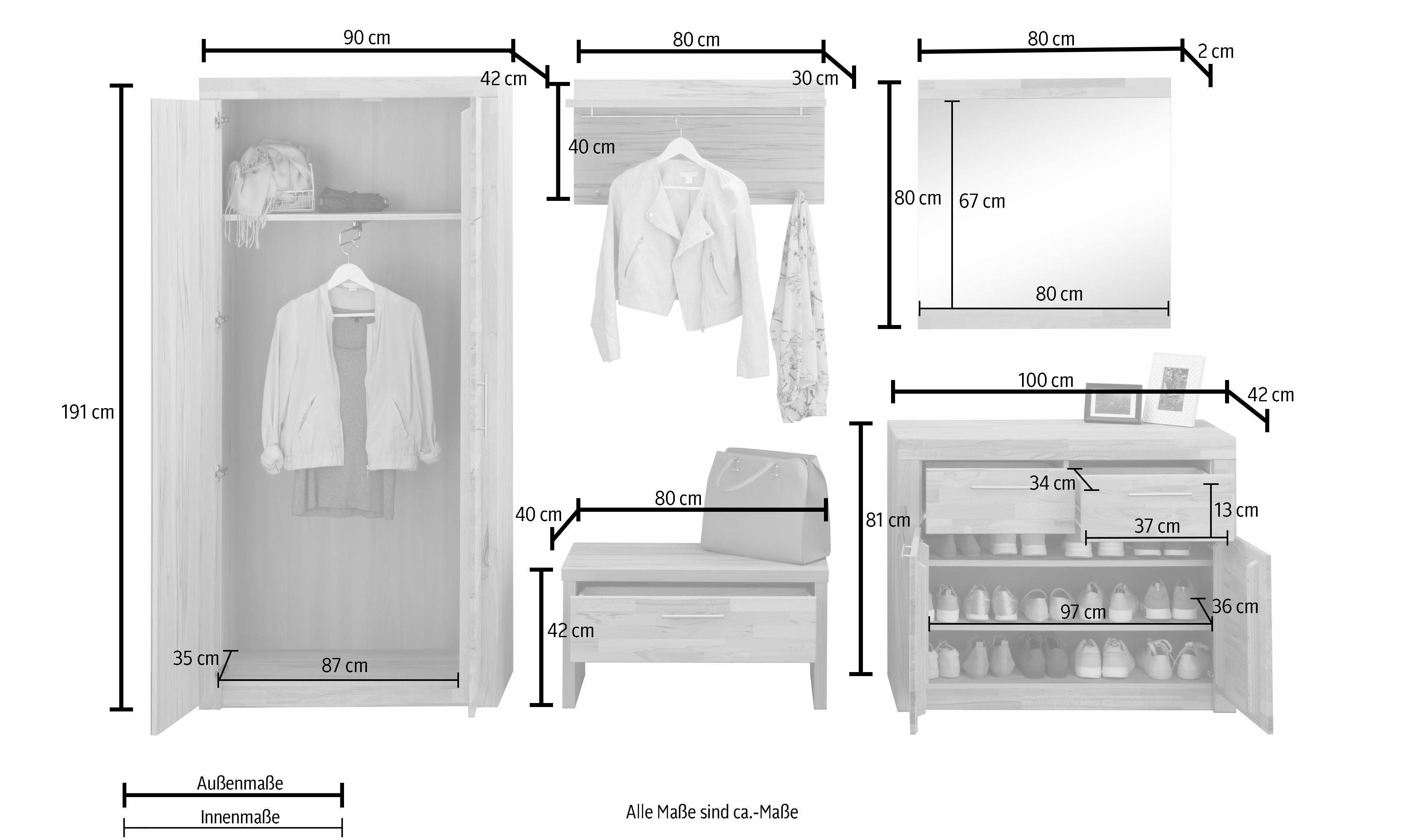 VOGL Möbelfabrik Halmeubelset Toronto (set, 5-delig)