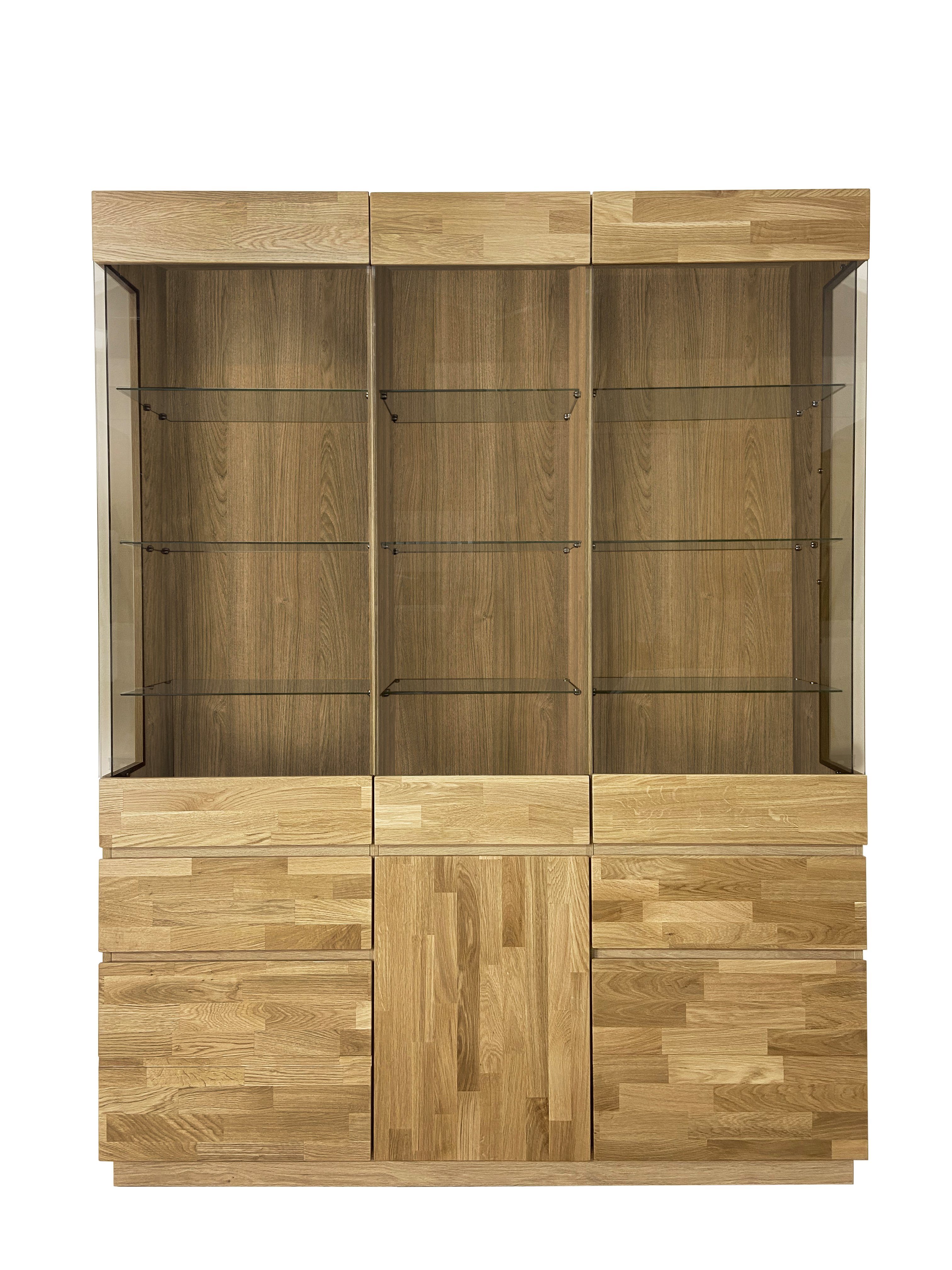 Home affaire Vitrinekast Laima Breedte 140 cm, gedeeltelijk massief, met glasdeuren