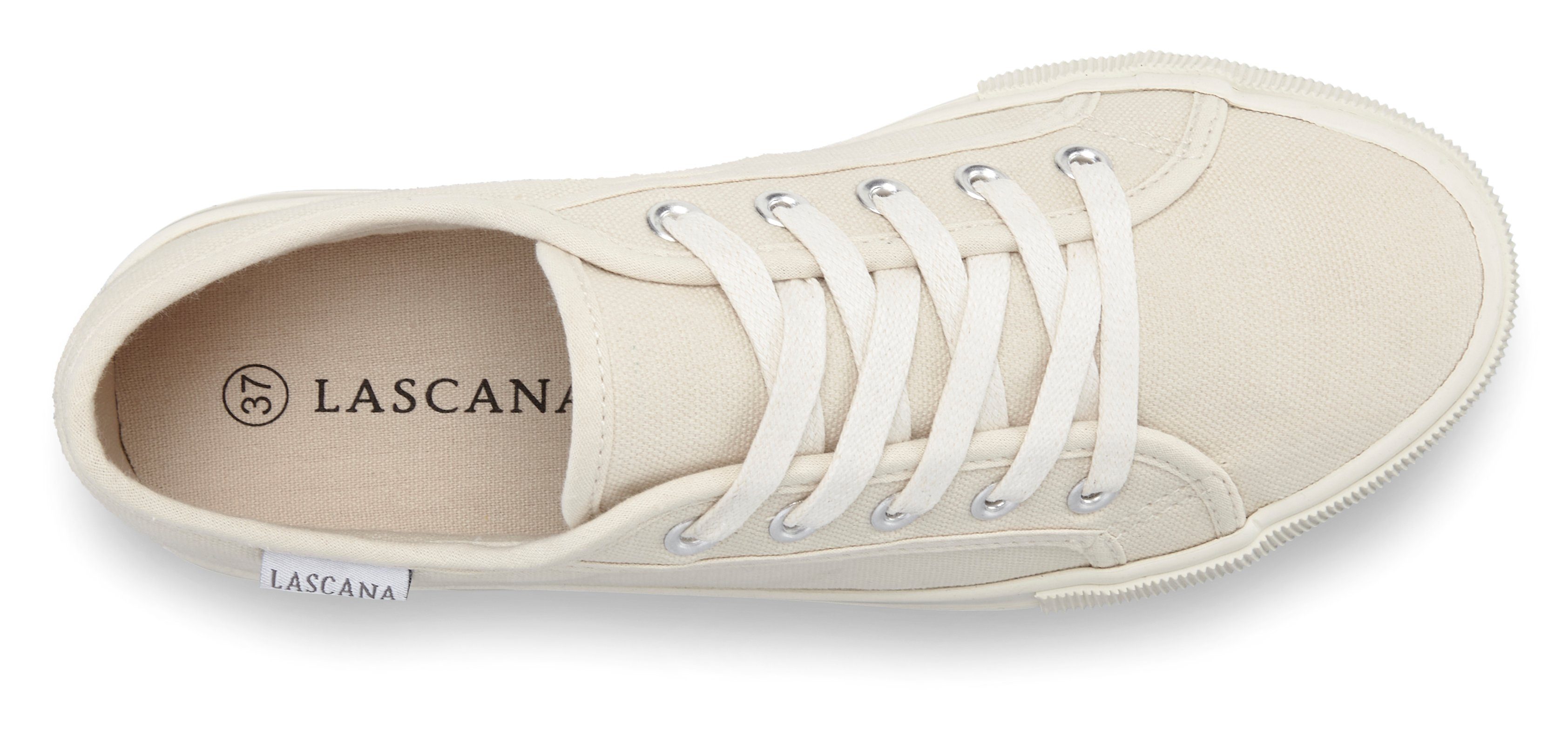 Lascana Sneakers Veterschoen, vrijetijdsschoen van textiel met plateausole