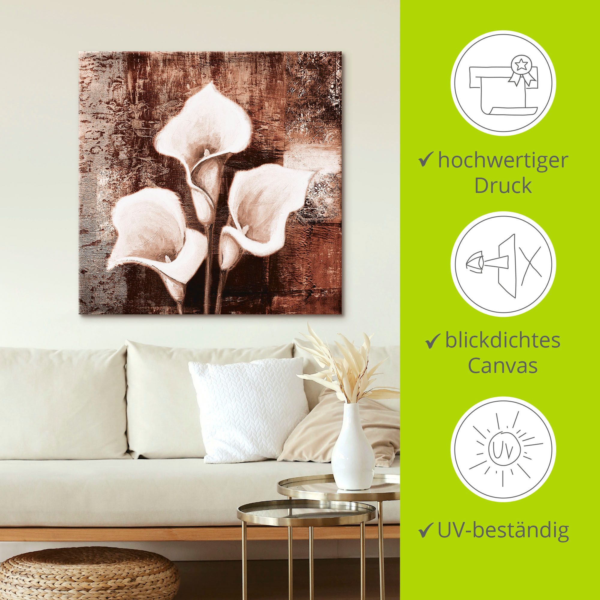 Artland Artprint Antieke Callas - bruin als artprint op linnen, poster in verschillende formaten maten