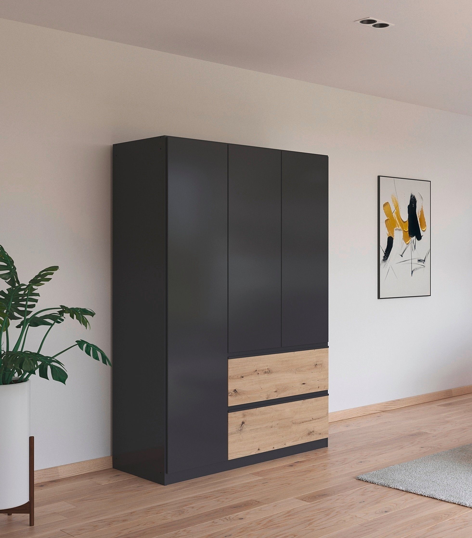 rauch Draaideurkast Kledingkast Kast Garderobe Wasmand COSTA in 3 Breedtes veel ruimte, greeploze front en push-to-open functie made in germany