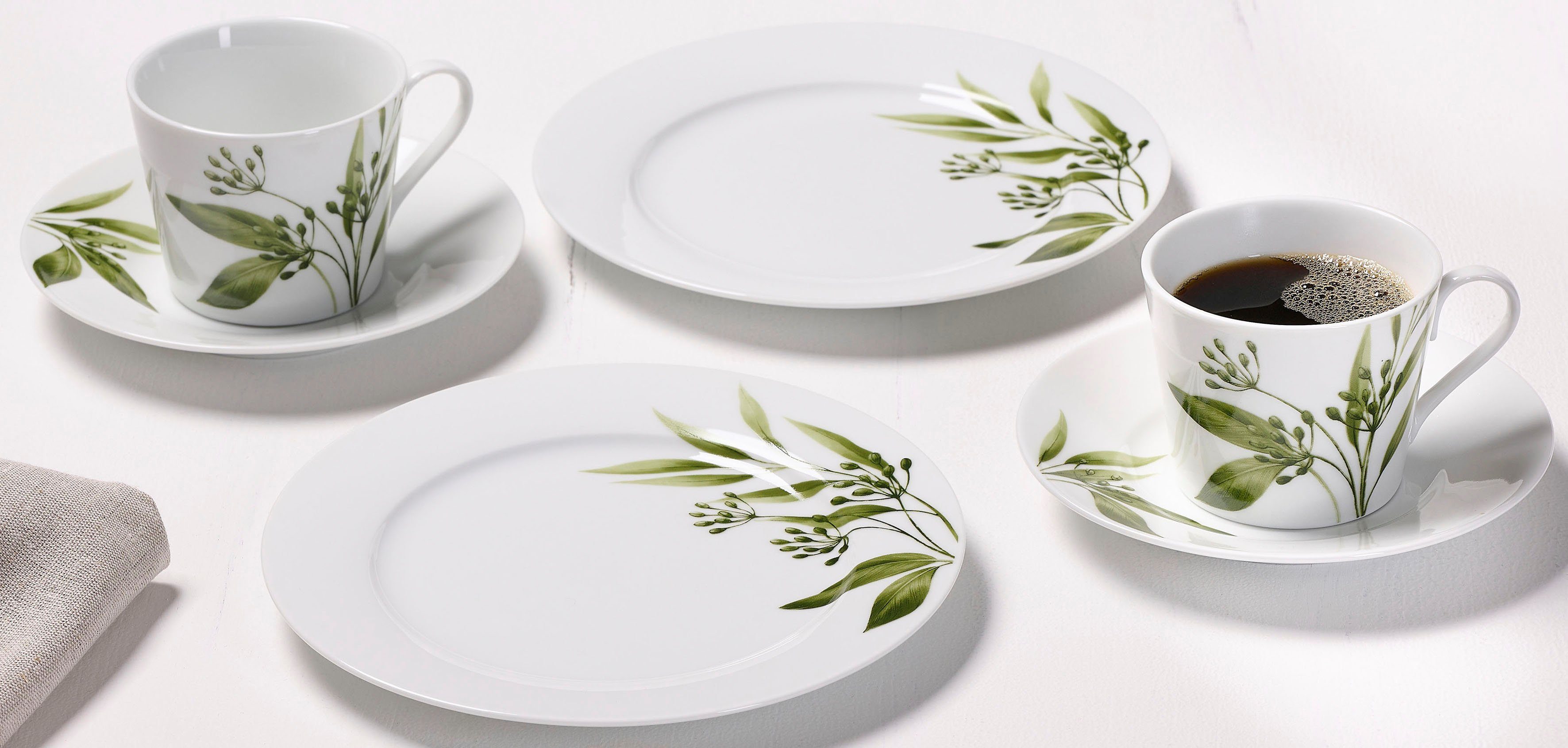 Ritzenhoff & Breker Koffieservies Evora Servies met botanisch motief (set, 18-delig)