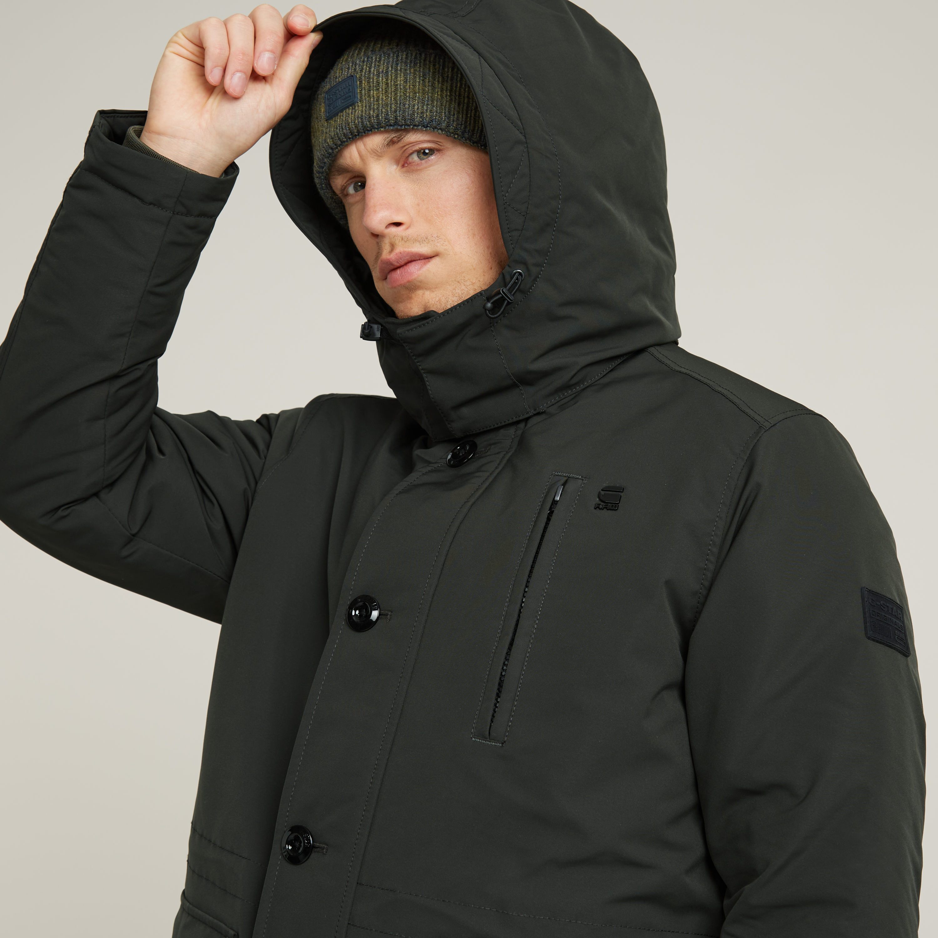 G-Star RAW Outdoorjack Vodan Padded Hdd Jkt met verstelbare taille