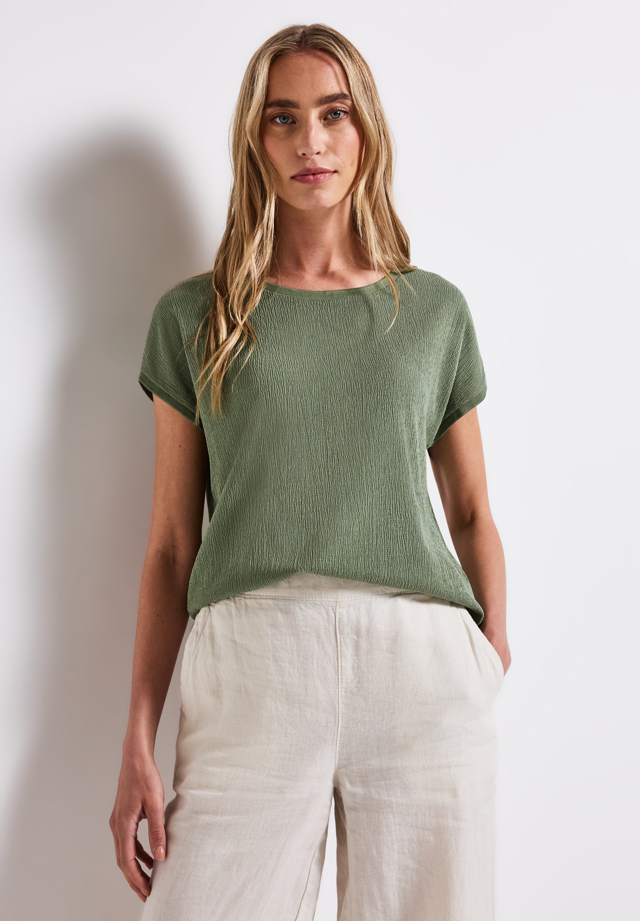 STREET ONE T-shirt in een structuurmix