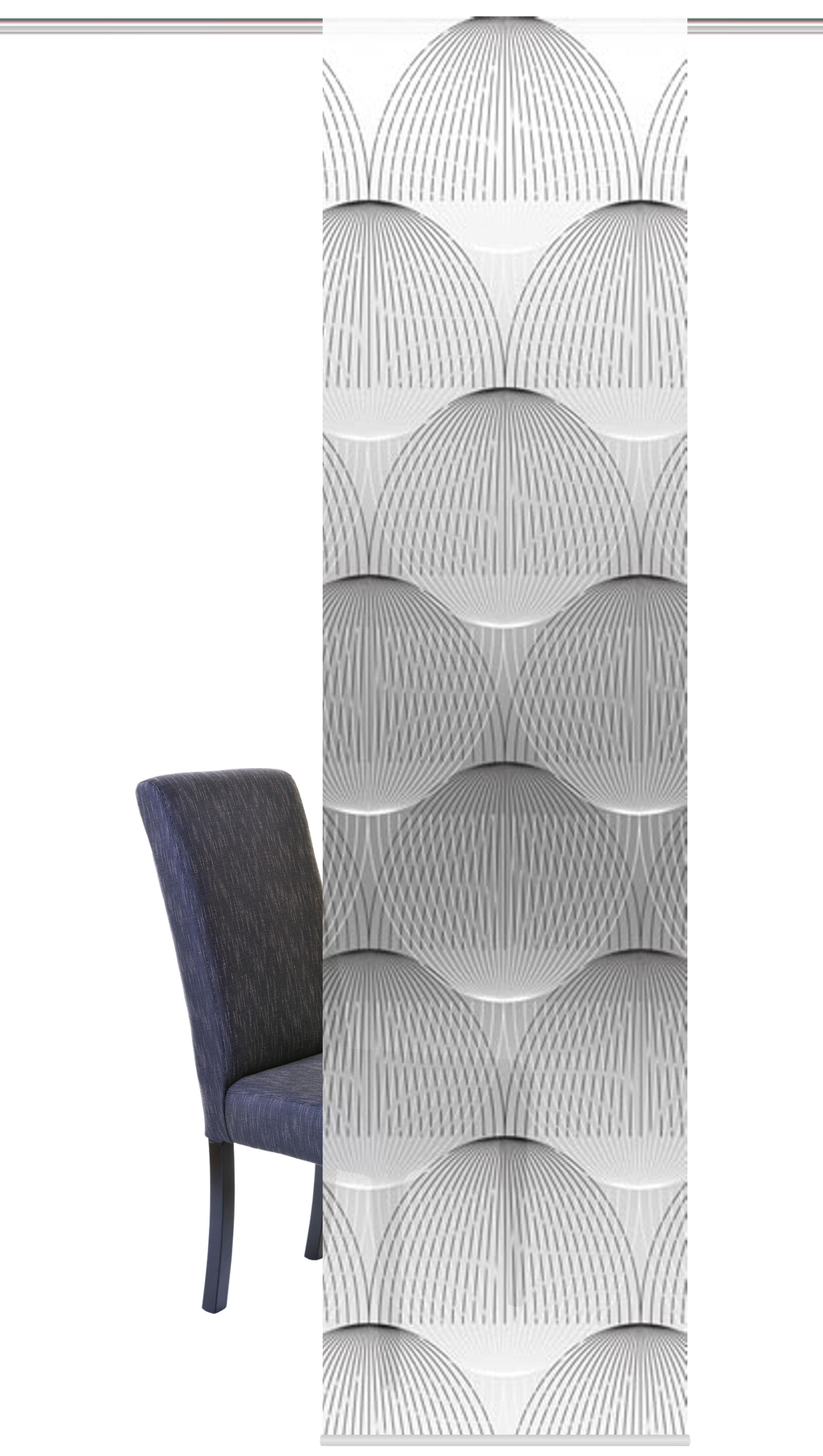 HOME WOHNIDEEN Paneelgordijn BENARI HxB: 245x60, inclusief bevestigingsmateriaal (1 stuk) paneelgordijnen maat H/B: 245/60 cm grijs