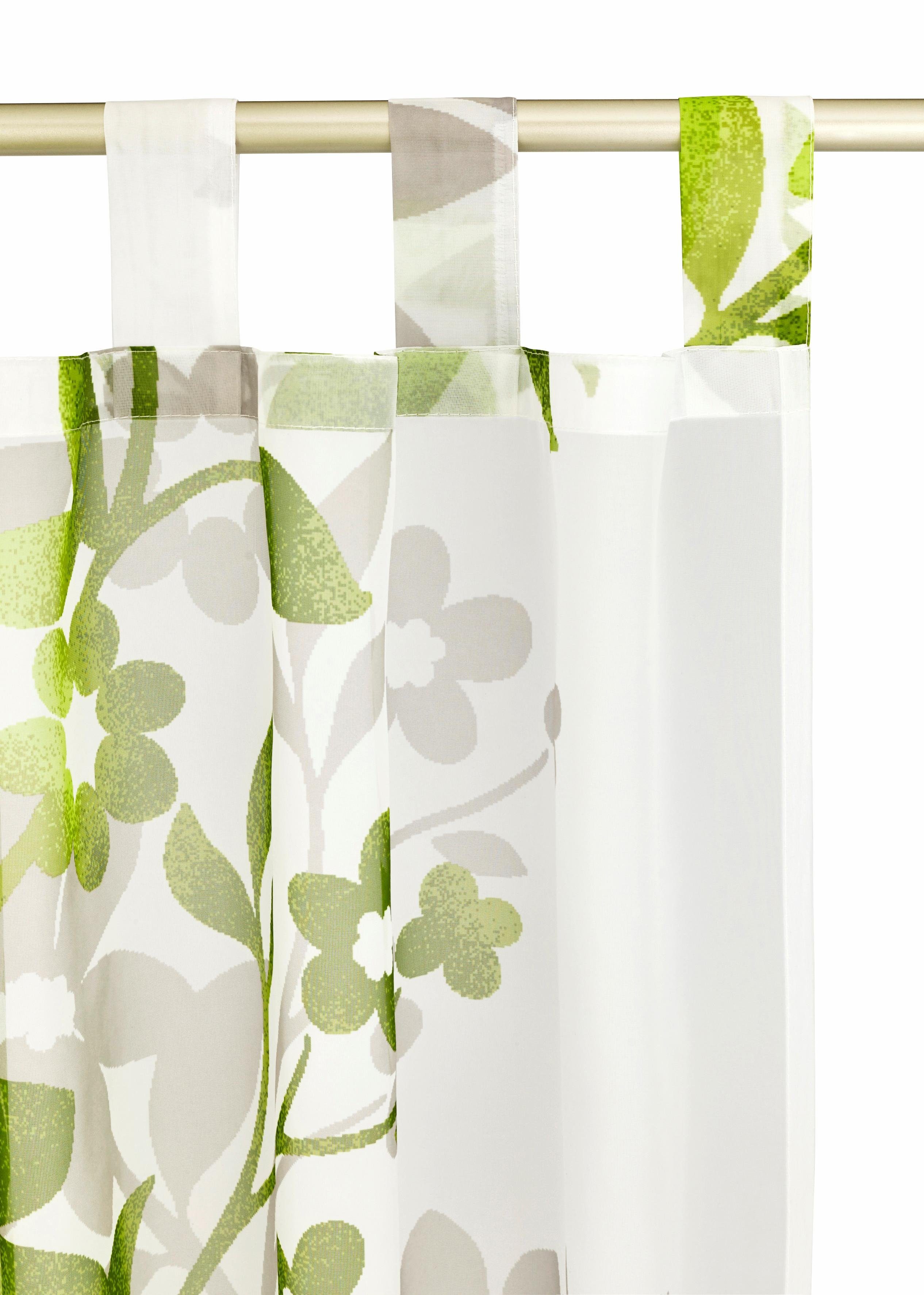 Home affaire Gordijn Ina set van 2, aan een kant gebloemd, voile, bloemen (2 stuks)