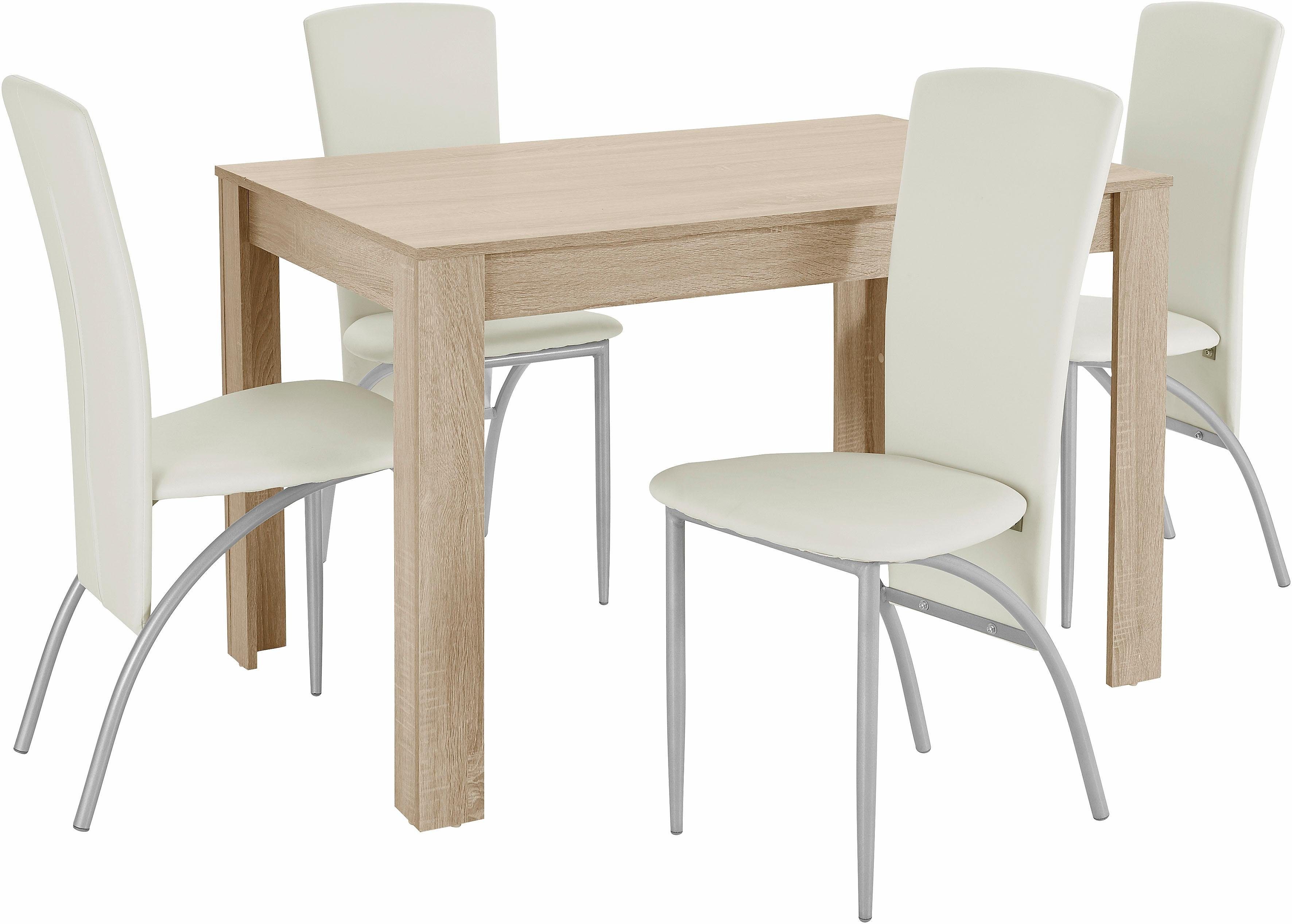 INOSIGN Eethoek Tafelbreedte 120 cm in ongeschaafd-eikenkleur (set, 5-delig)