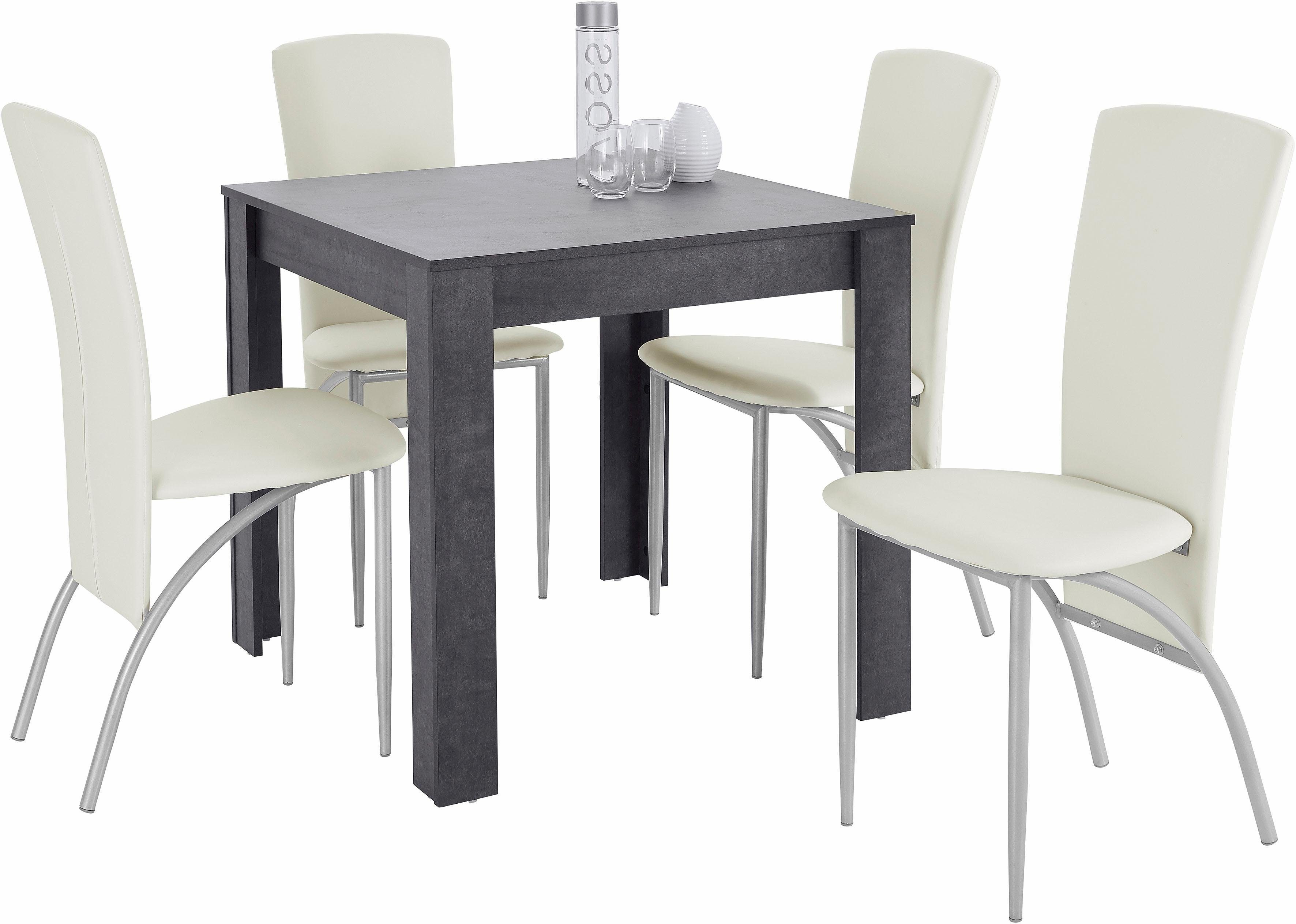 INOSIGN Eethoek Tafelbreedte 80 cm in leisteen kleur (set, 5-delig)