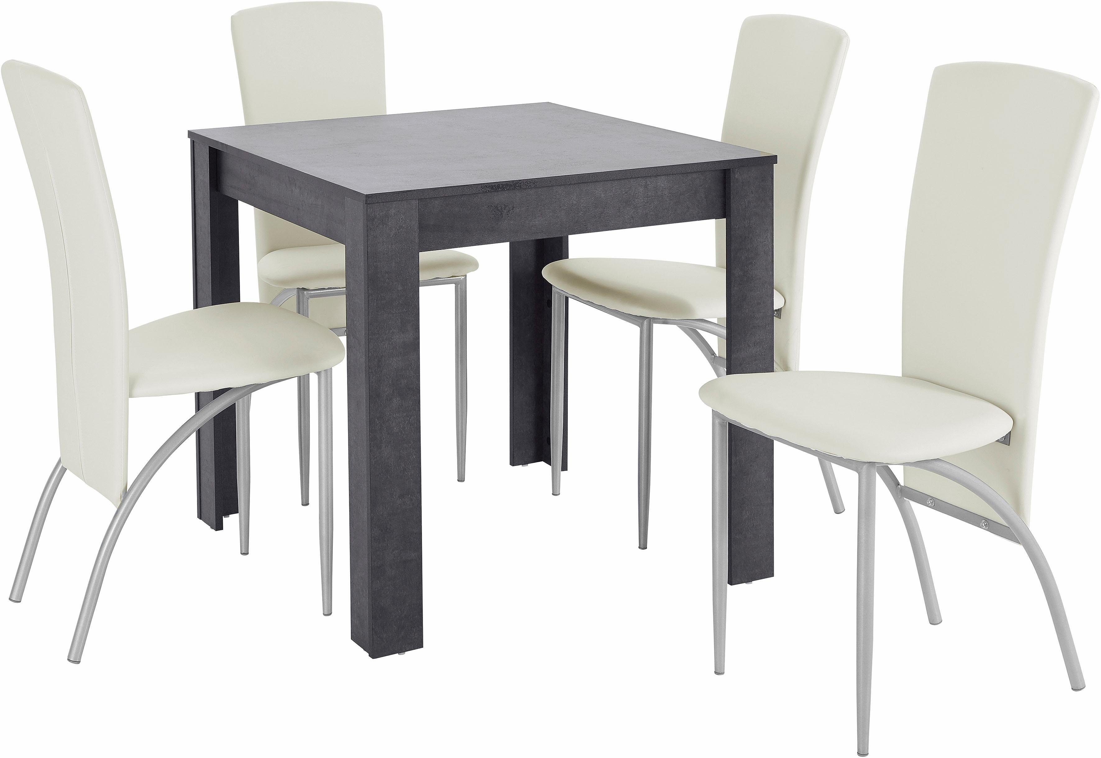 INOSIGN Eethoek Tafelbreedte 80 cm in leisteen kleur (set, 5-delig)