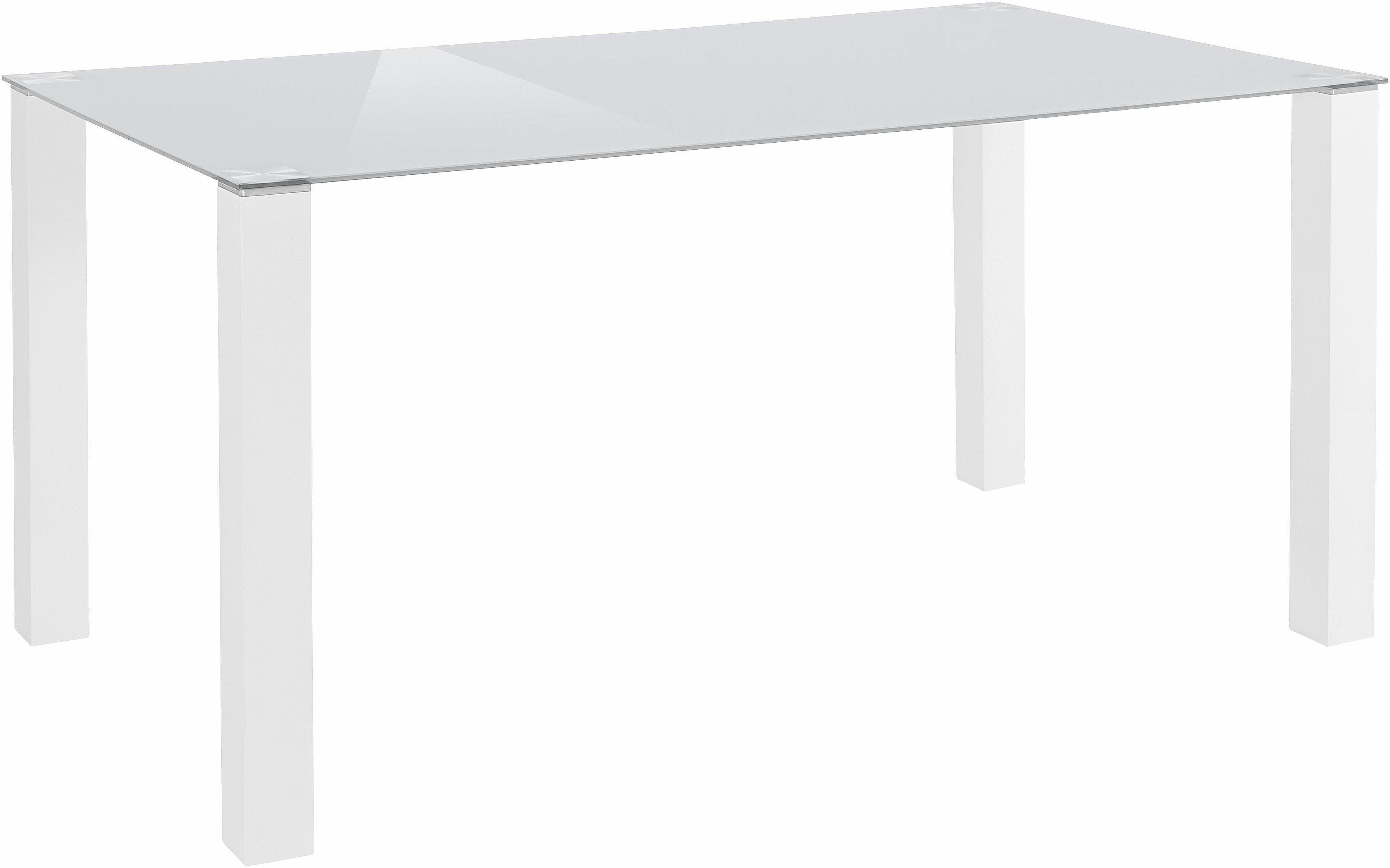 INOSIGN Eethoek Normadora met glazen tafel, vrijstaande stoel belastbaar tot 120 kg (set, 5-delig)
