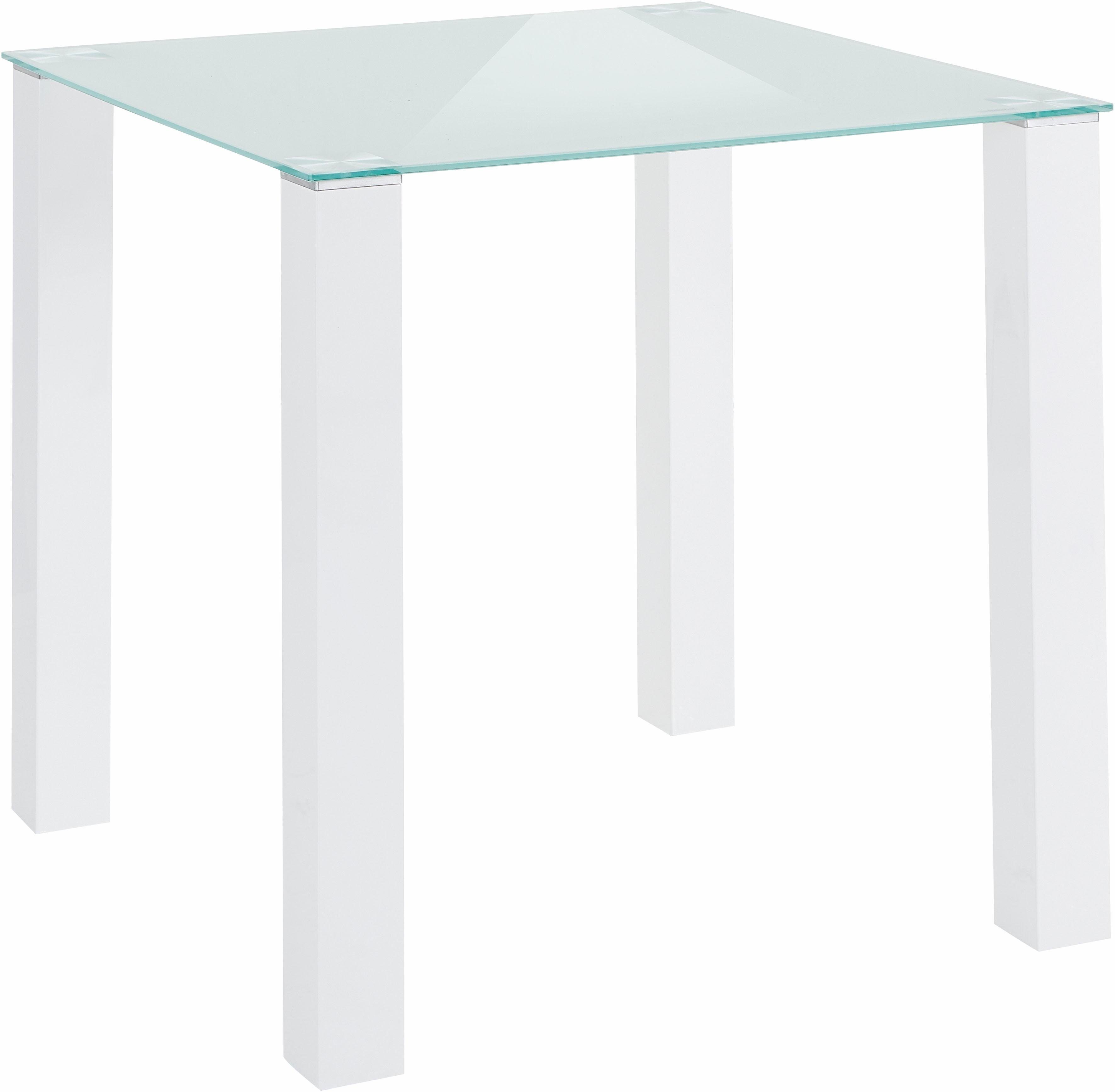 INOSIGN Eethoek met glazen tafel, breedte 80 cm (set, 5-delig)