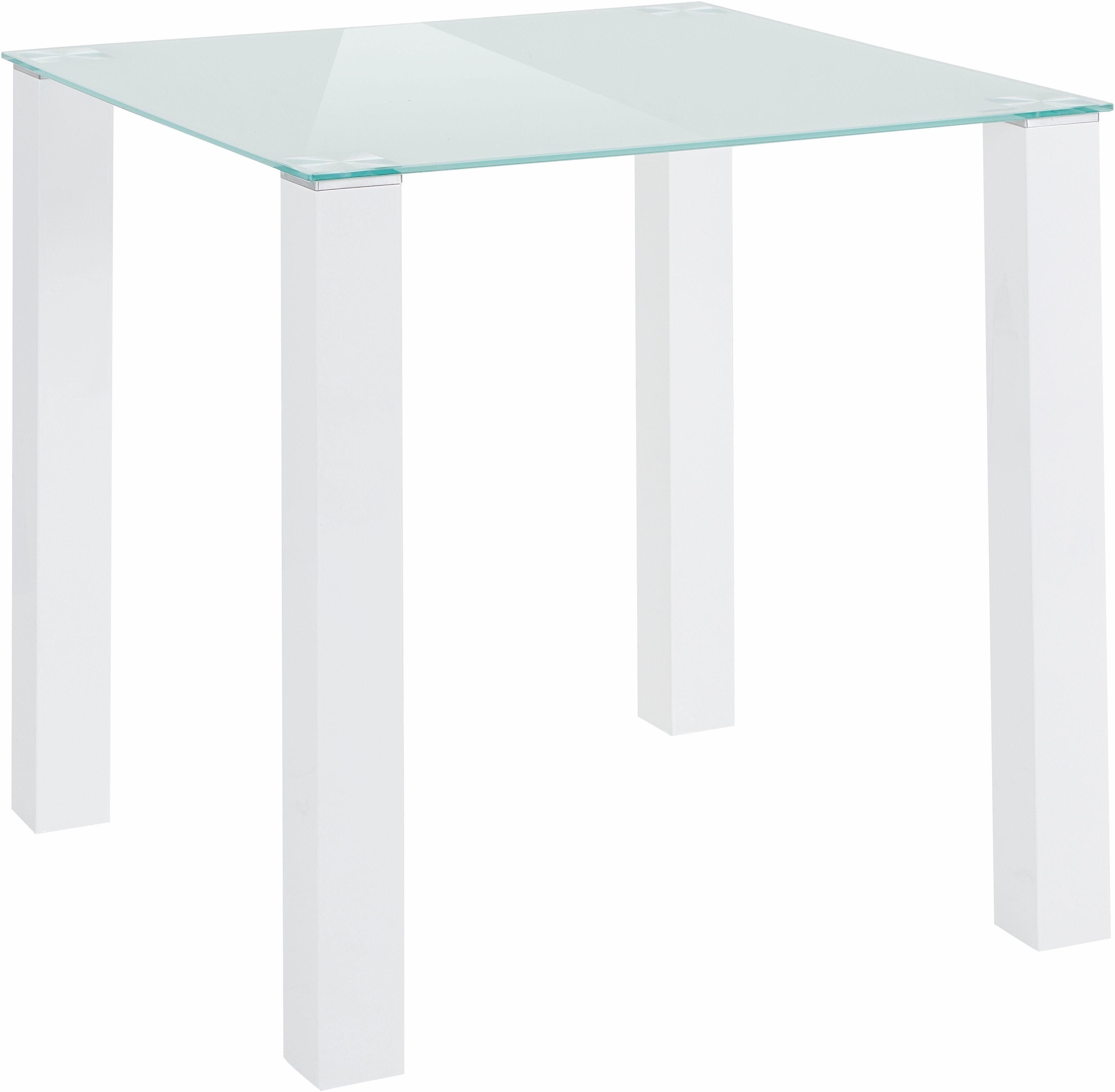 INOSIGN Eethoek met glazen tafel, breedte 80 cm (set, 5-delig)