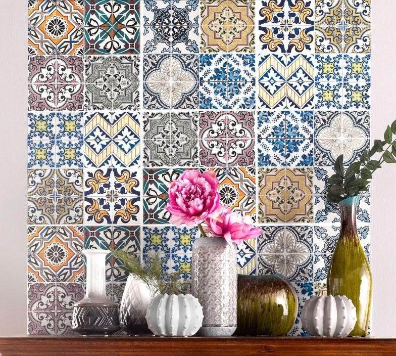Home affaire Tegelsticker Ornamenten Stickertegels, zelfklevend, stickers, 12-delige set (12 stuks)