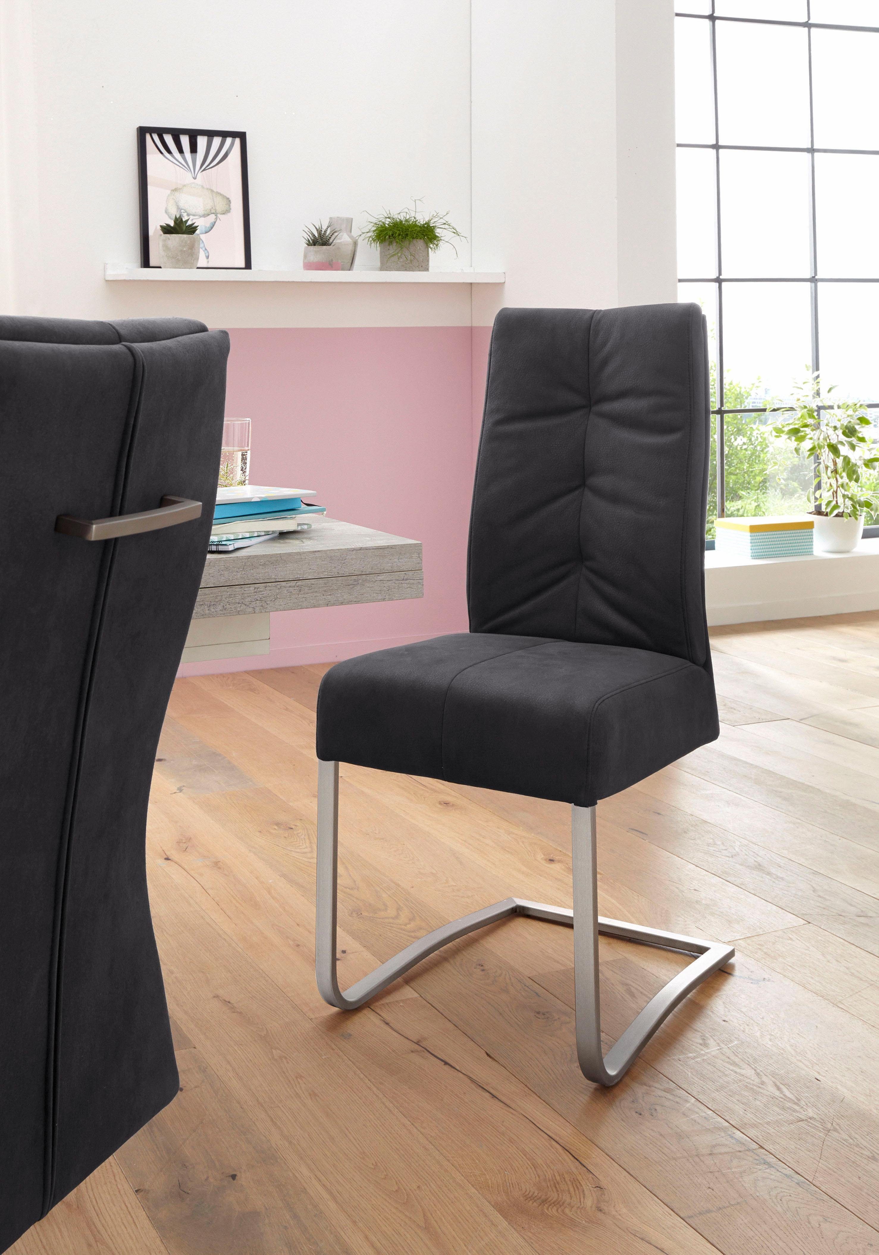 MCA furniture Eetkamerstoel Salva sledestoel 1 met pocketvering, belastbaar tot max. 120 kg (2 stuks)