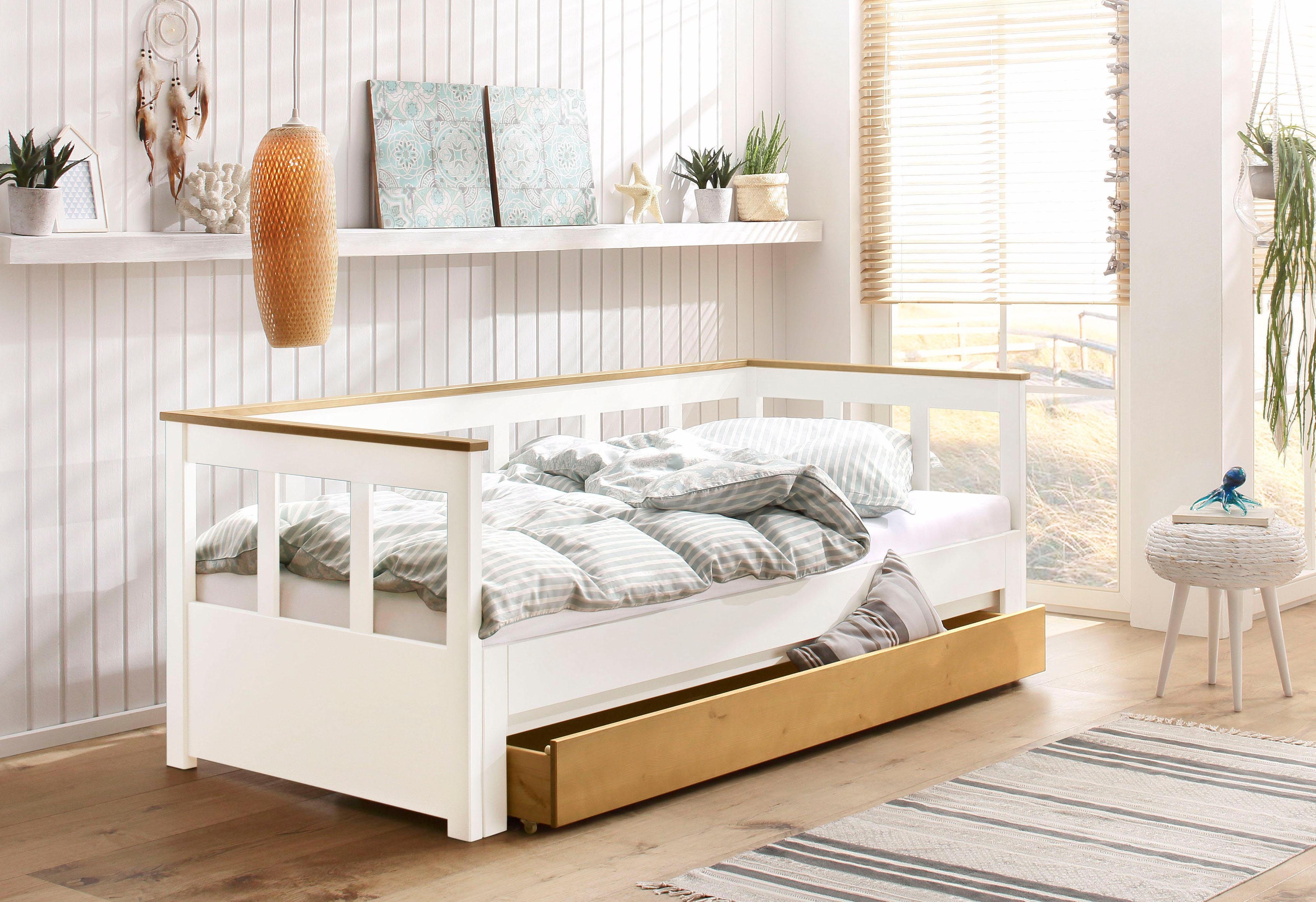 Home affaire Slaapbank "AIRA" kinderbed, logeerbed, scandi-design, lade optioneel met uittrekbare slaapruimte, ideaal voor de jeugd- of logeerkamer