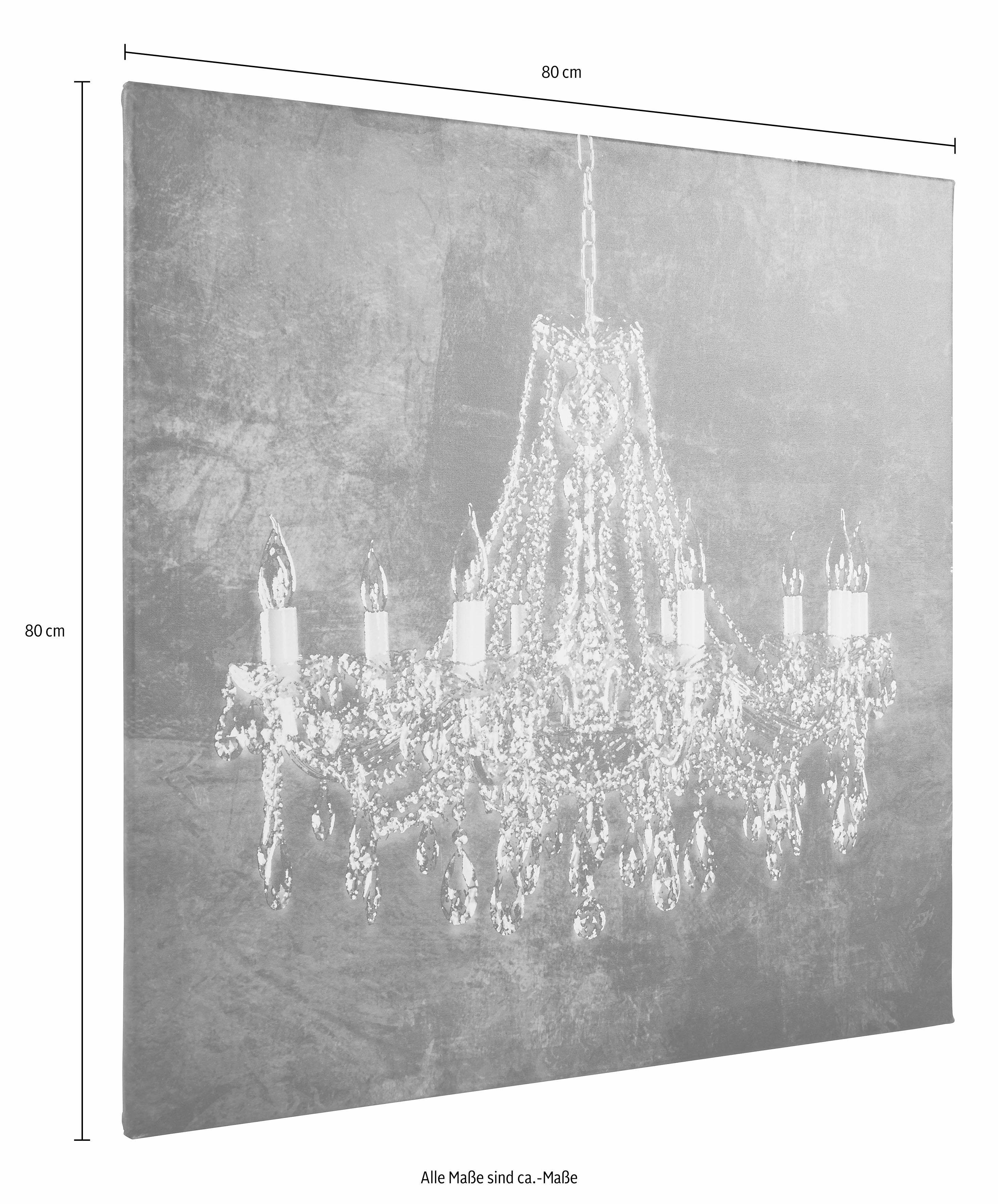 Home affaire Artprint op linnen Kroonluchter Premium canvasstof, handgemaakt in Duitsland