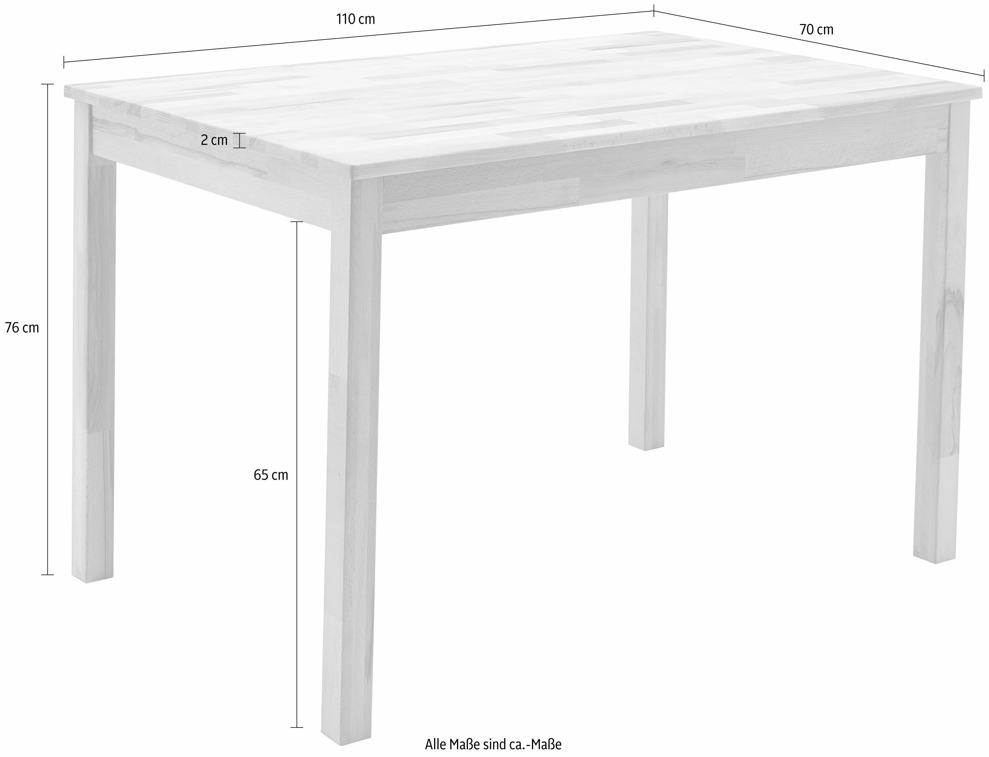 MCA living Eettafel Alfons, TOPSELLER! Massief houten tafel in geolied wildeiken, belastbaar tot 50 kg