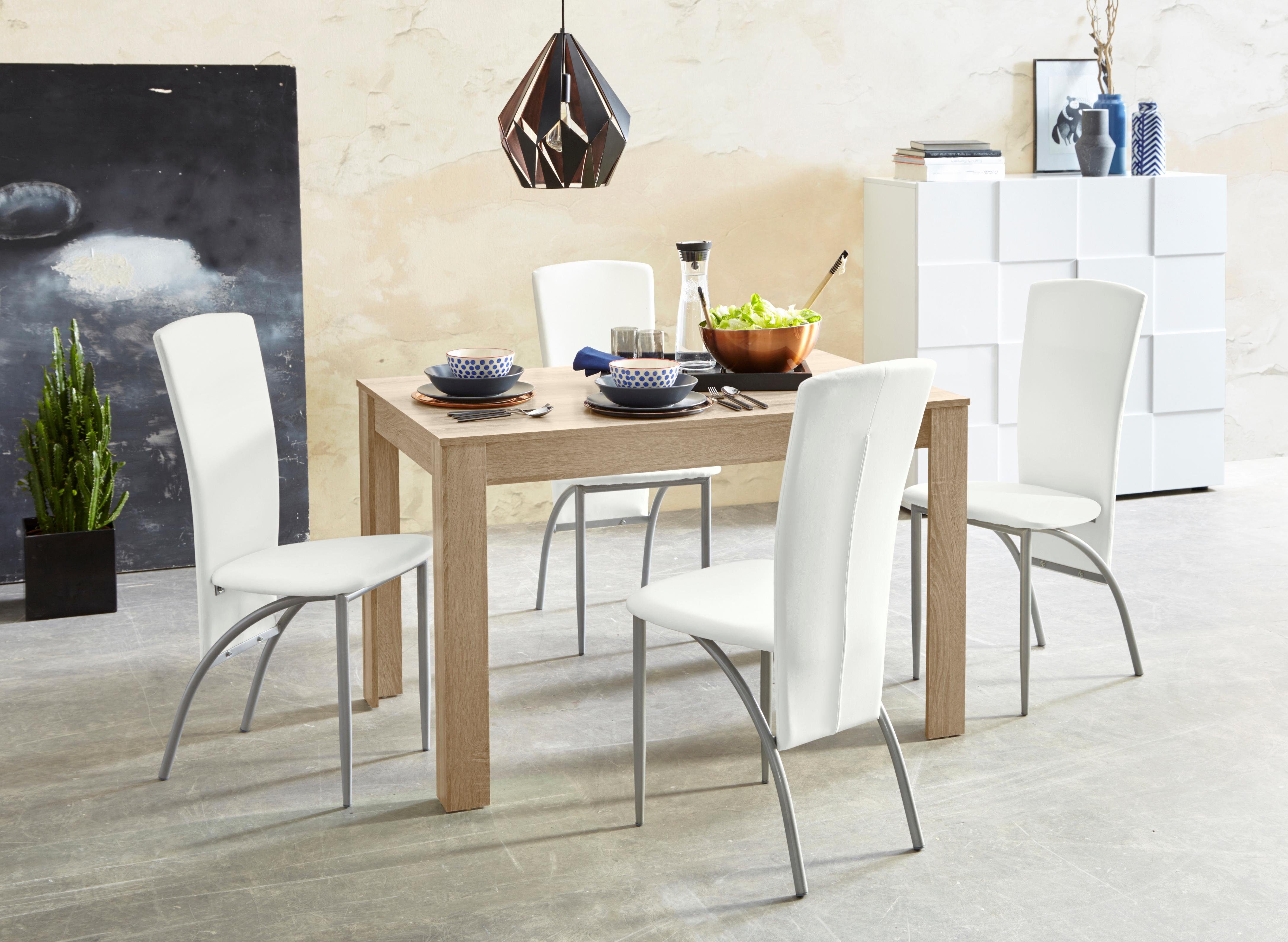 INOSIGN Eethoek Tafelbreedte 120 cm in ongeschaafd-eikenkleur (set, 5-delig) eethoeken wit