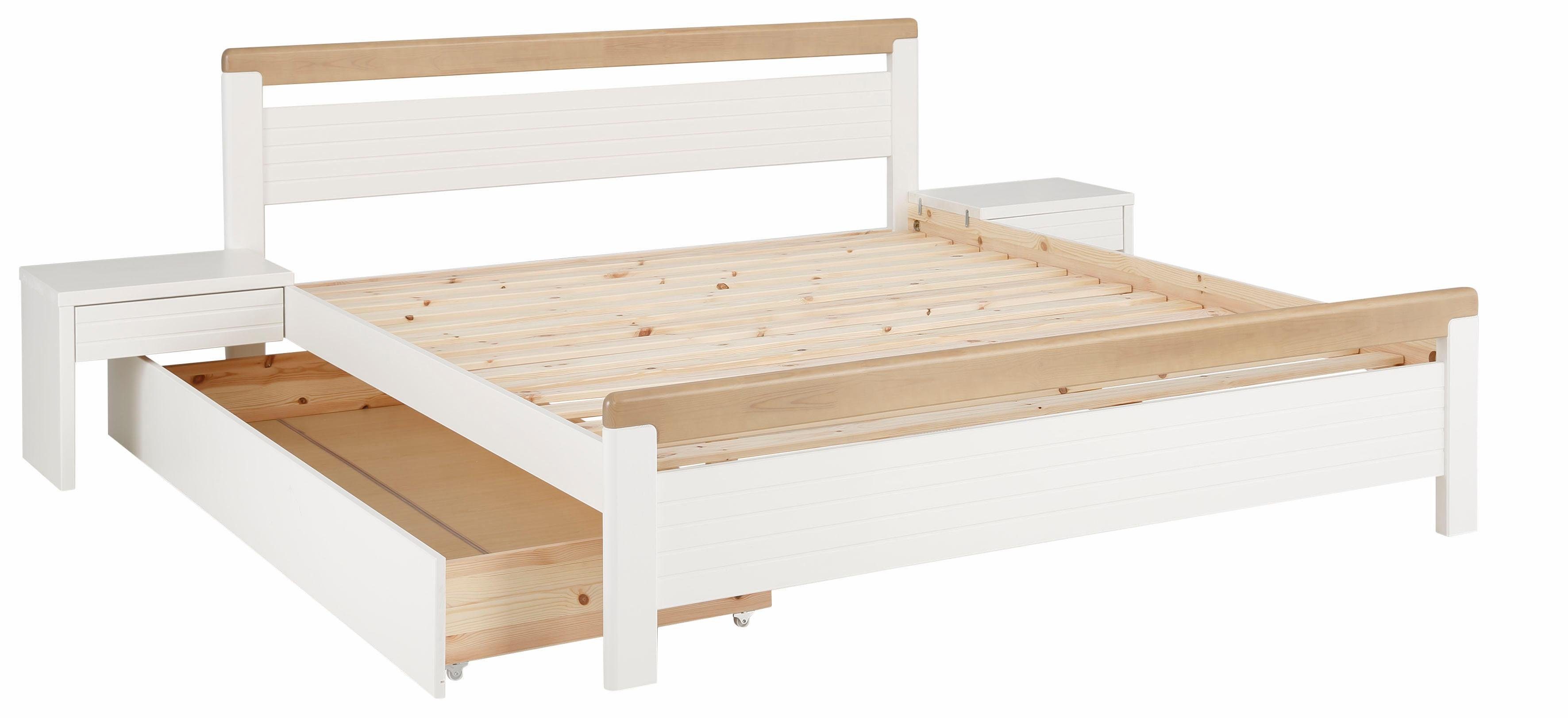 Home affaire Massief houten ledikant "CAPRE" in Scandinavische landhuisstijl in verschillende breedtes verkrijgbaar, gecertificeerd massief hout, latten look