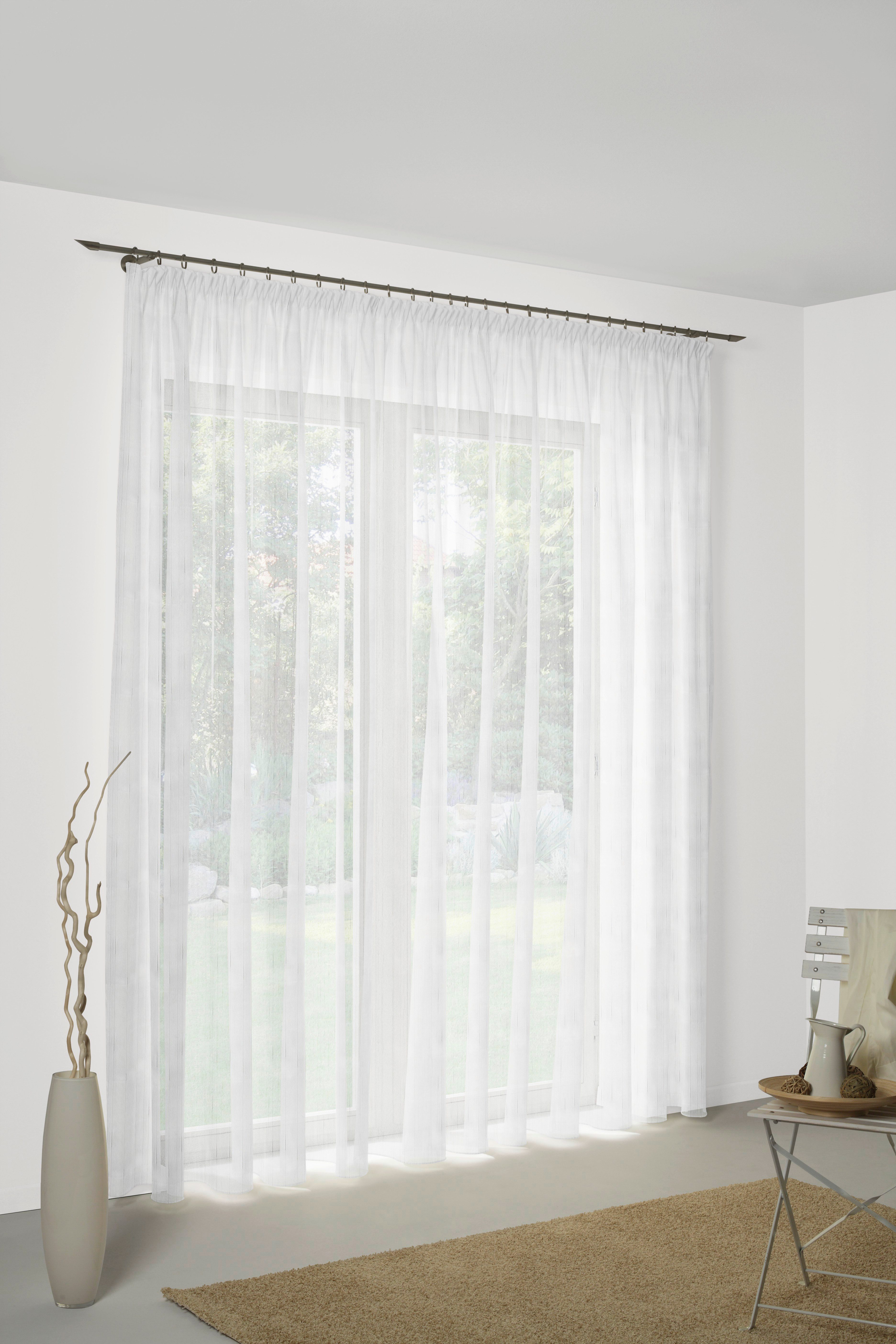 Wirth Gordijn ANITA Kant-en-klaar gordijn met FB 1:3 op maat (1 stuk) kant & klaar gordijnen maat 600 cm x 270 cm wit